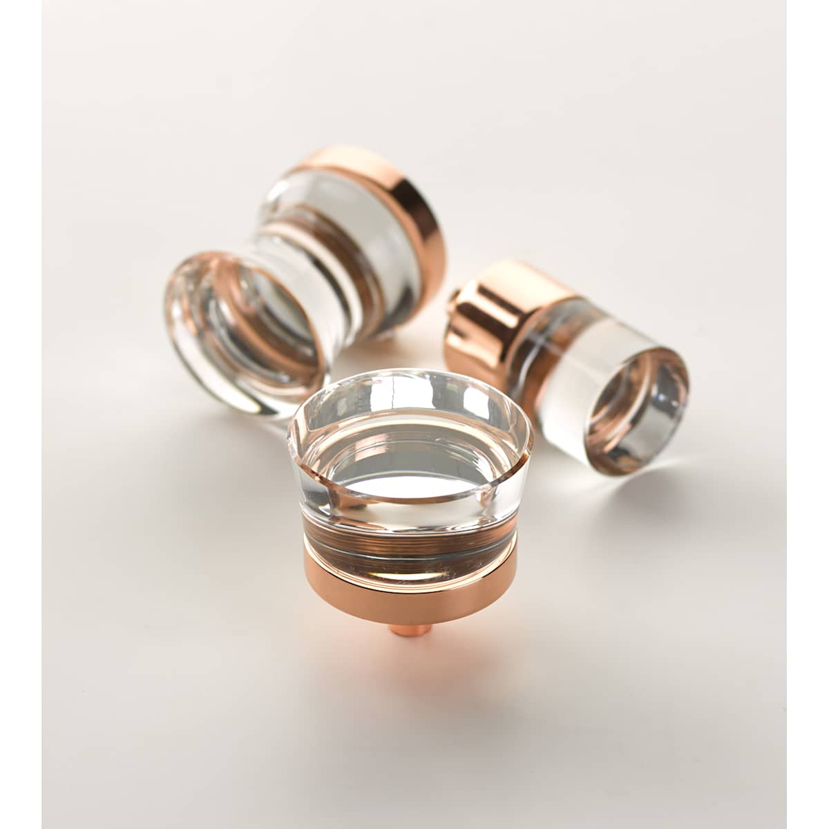 Schaub and Company - 77-15 - City Lights 1-3/8" Contemporary Flat Disc Luxury Solid Brass and Glass Cabinet / Drawer Knob in Satin Nickel