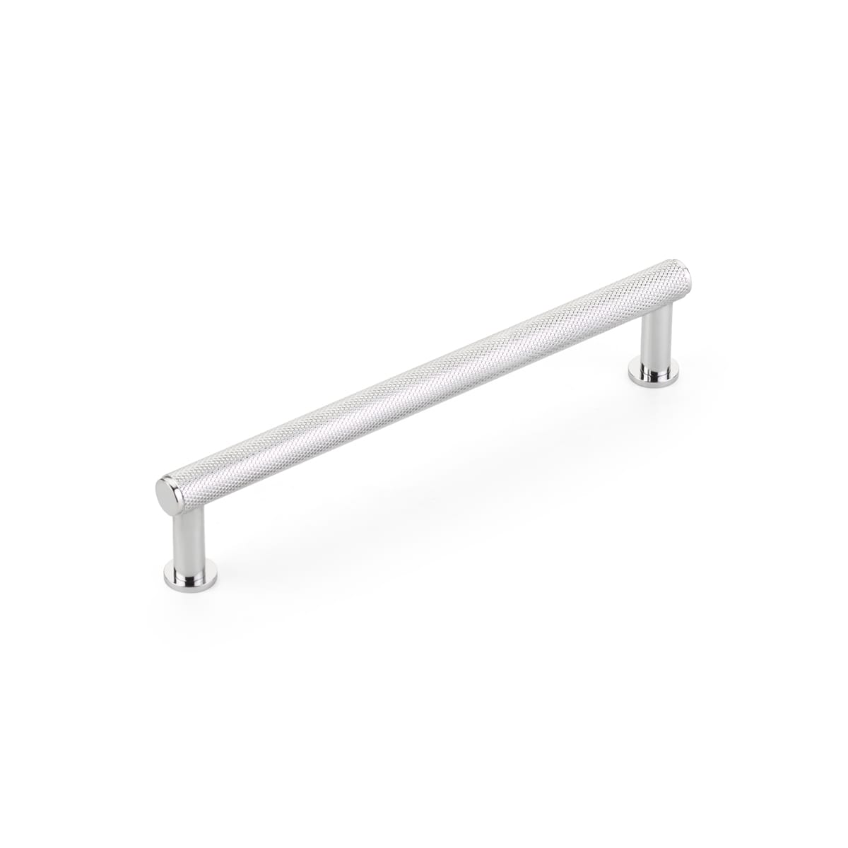 Schaub and Company - 5006-26 - Pub House 6" Center to Center Knurled Handle Solid Brass Cabinet Bar Handle / Drawer Bar Pull in Polished Chrome