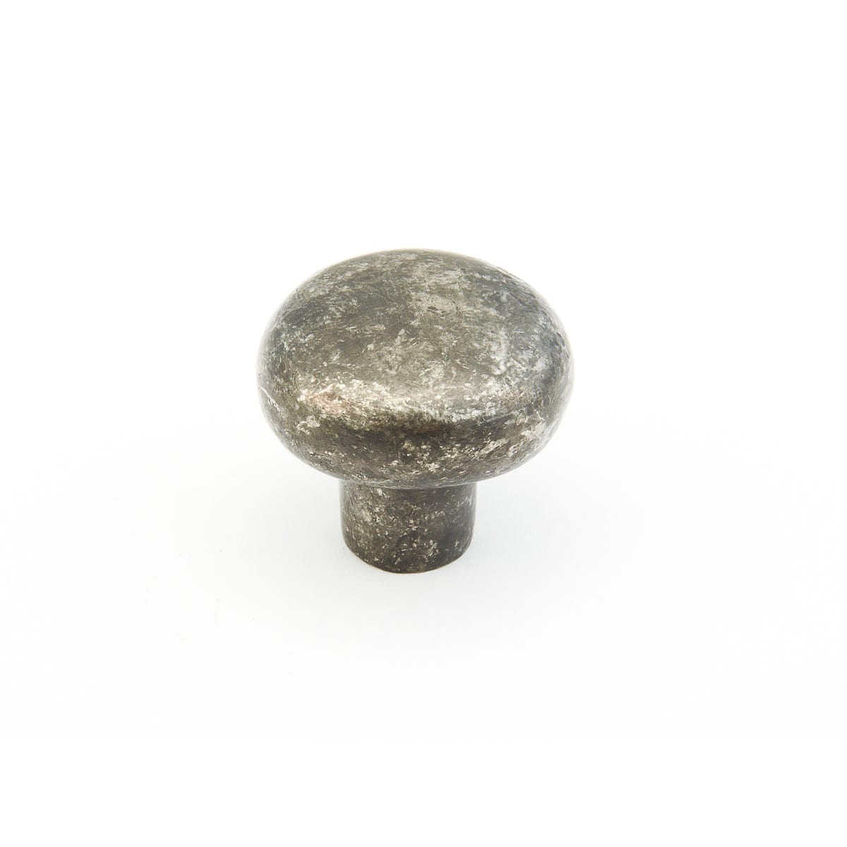 Schaub and Company - 773-DP - Mountain 1-5/8" Rustic Vintage Round Solid Bronze Cabinet Knob - Made in Italy in Dark Pewter