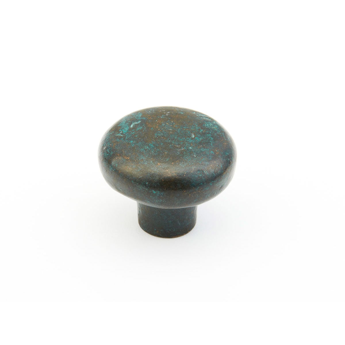 Schaub and Company - 773-VI - Mountain 1-5/8" Rustic Vintage Round Solid Bronze Cabinet Knob - Made in Italy in Verde Imperial