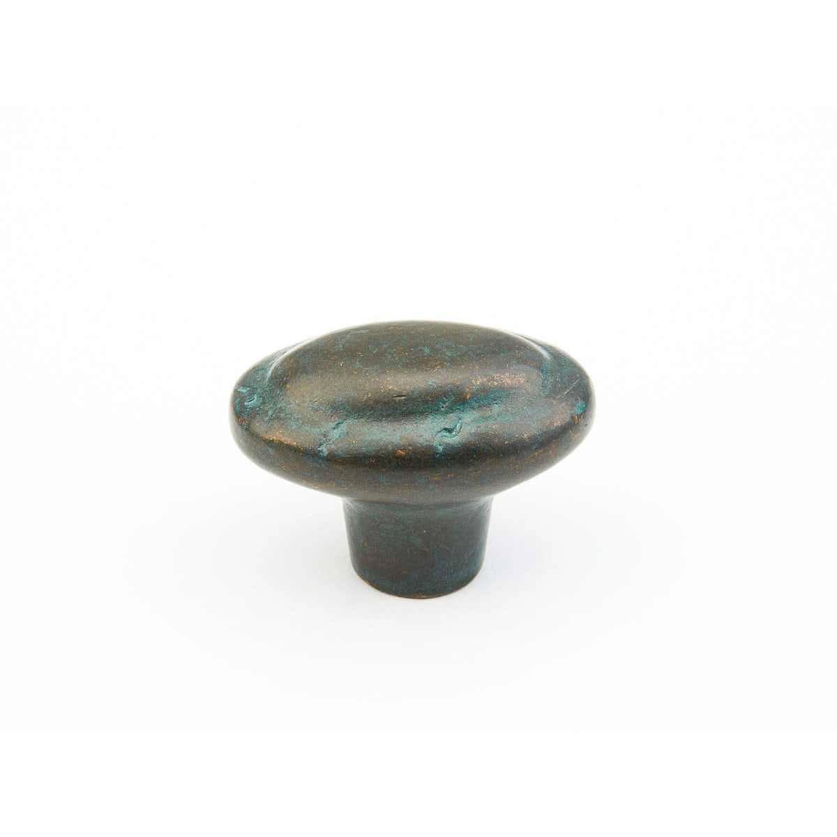 Mountain 1-7/8" Rustic Oval Egg Solid Bronze Cabinet Knob - Made in Italy