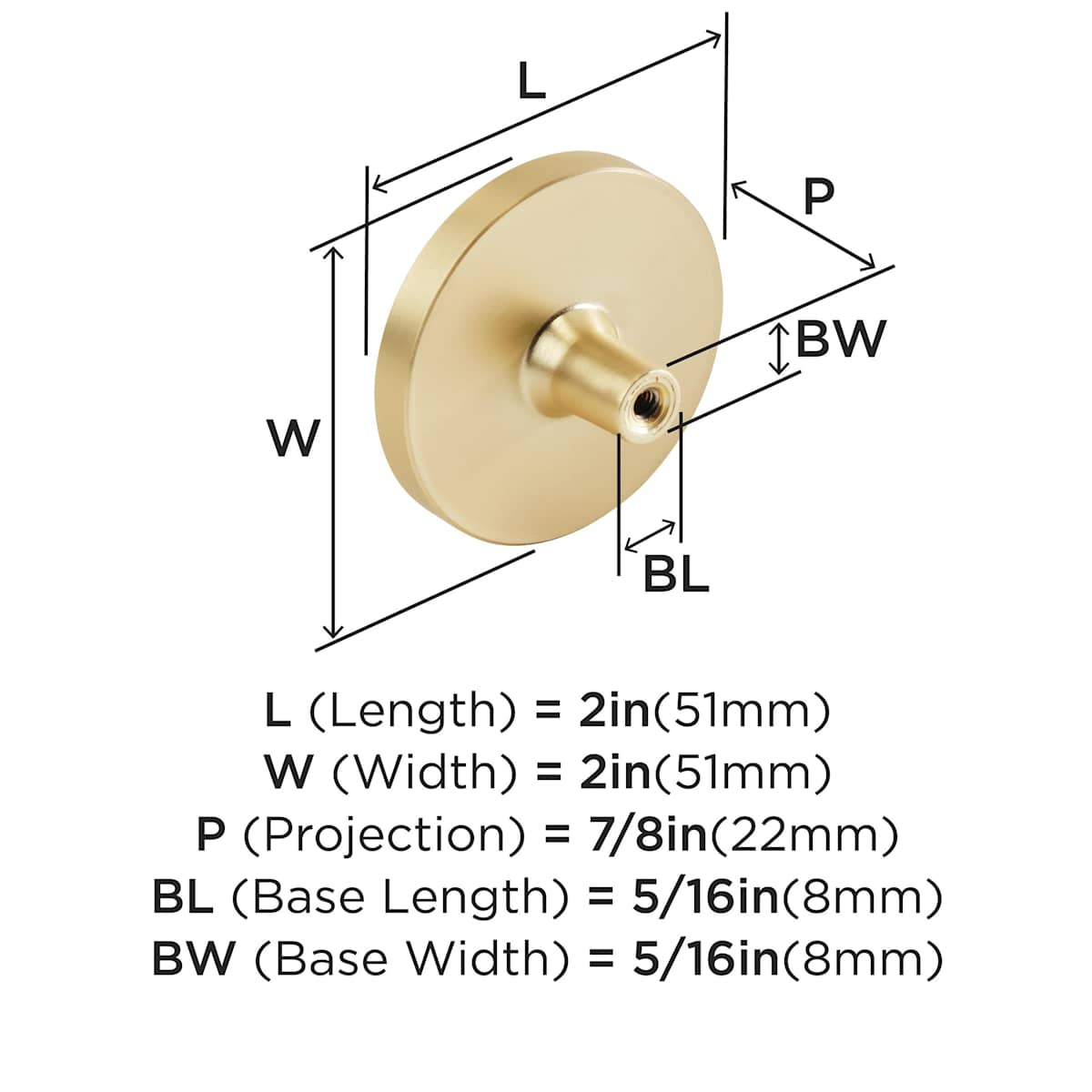 Amerock - 2PK36972MOP - Accents 2 Inch Round Cabinet Knob - 2 Pack in Gold / Mother of Pearl