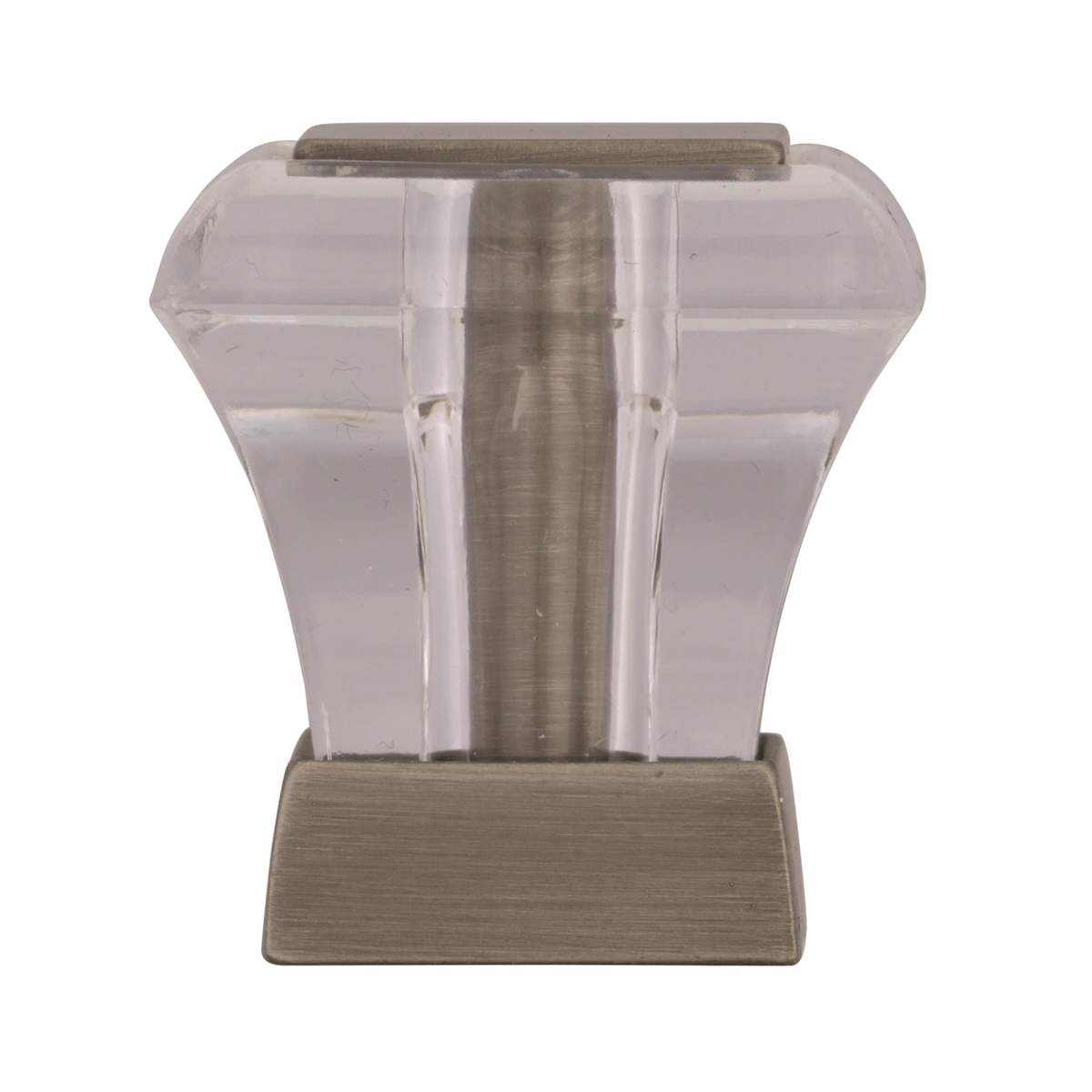 Amerock - BP29460CAS - Abernathy 1-1/16 Inch Square Cabinet Knob in Acrylic/Antique Silver