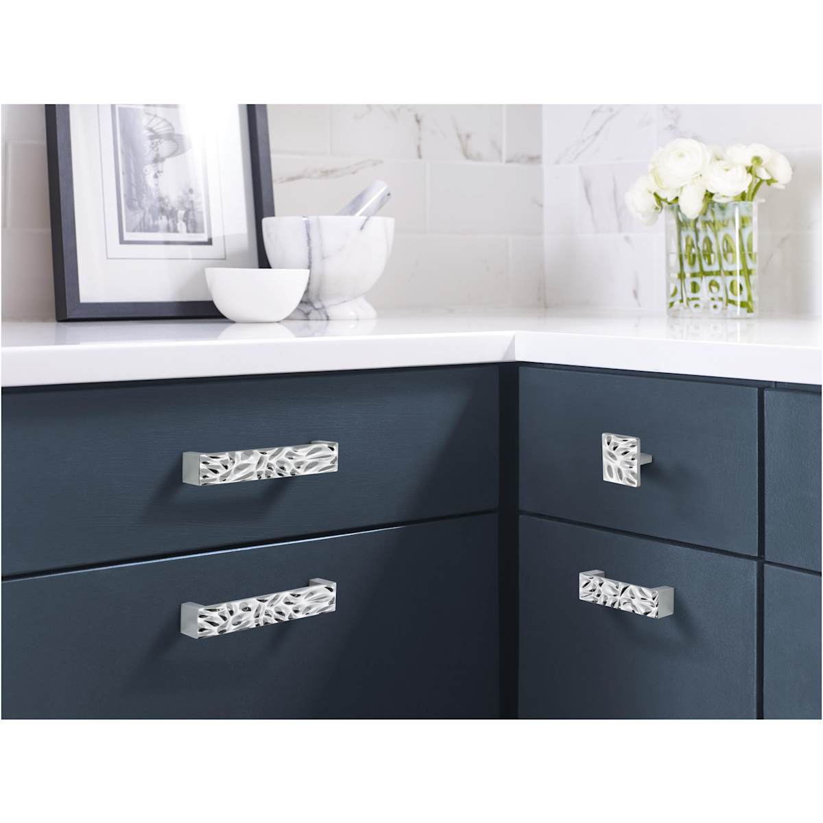 Amerock - BP100396G10 - Calathea 3-3/4 Inch Center to Center Handle Cabinet Pull in Satin Nickel