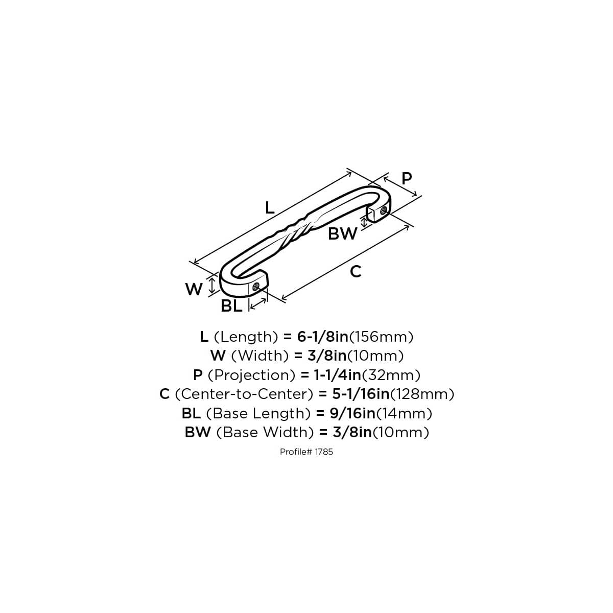 Amerock - BP1785G10 - Inspirations 5-1/16 Inch Center to Center Handle Cabinet Pull in Satin Nickel