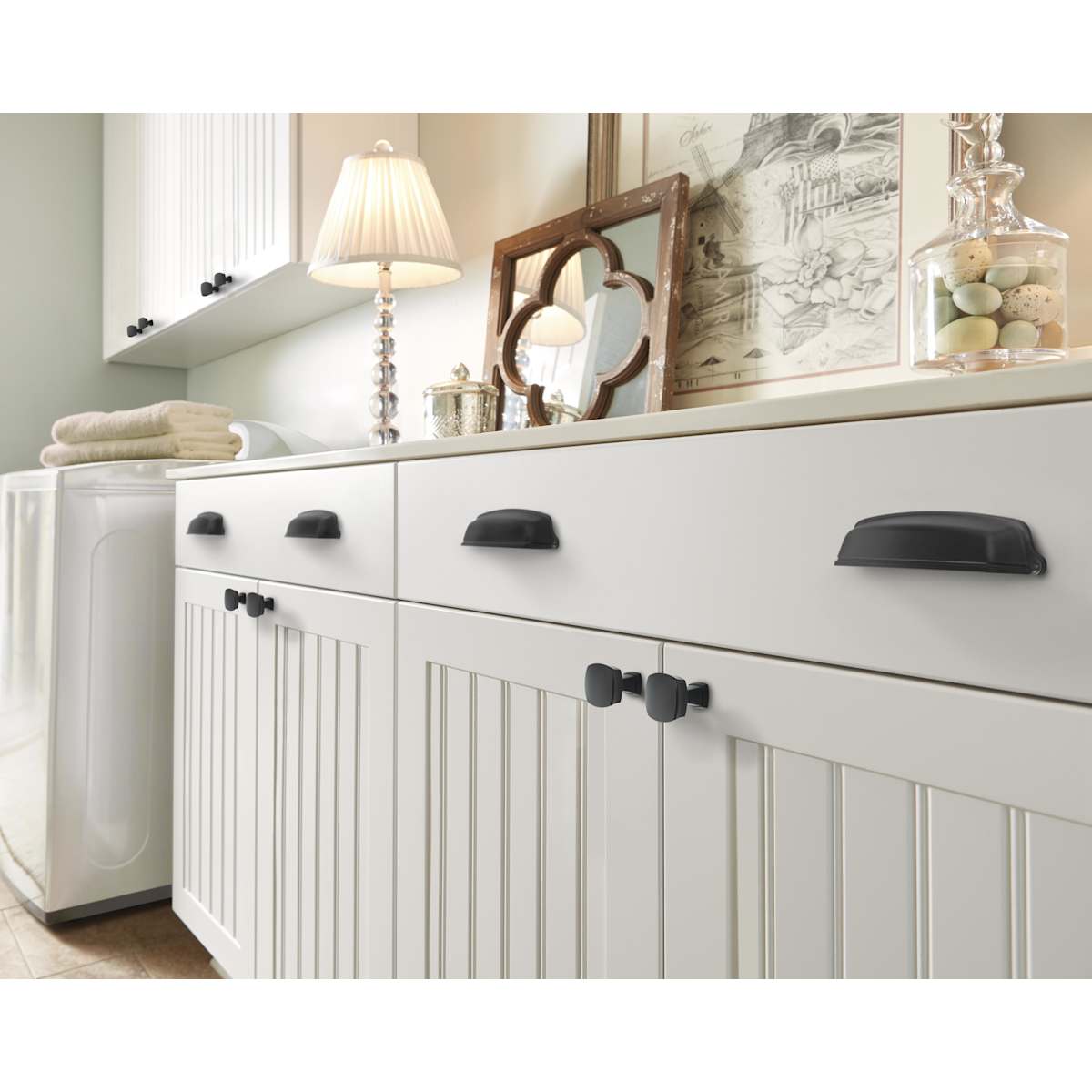 Amerock - 10BX22439FB - Stature 5-1/16 Inch Center to Center Cup Cabinet Pull - Pack of 10 in Matte Black