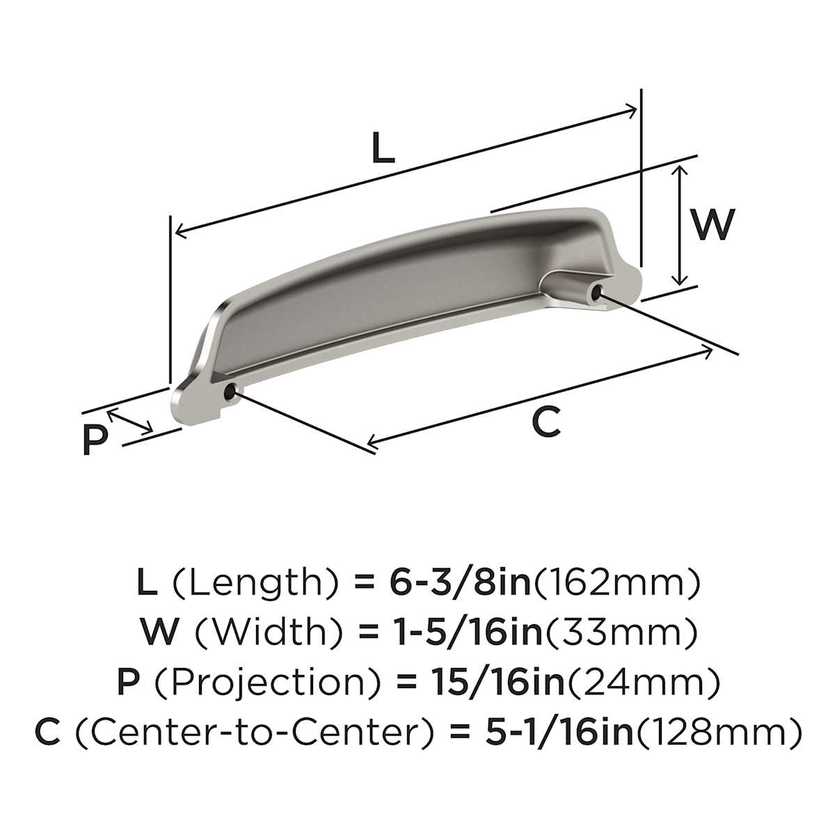 Amerock - BP22439BBZ - Stature 5-1/16 Inch Center to Center Cup Cabinet Pull in Golden Champagne
