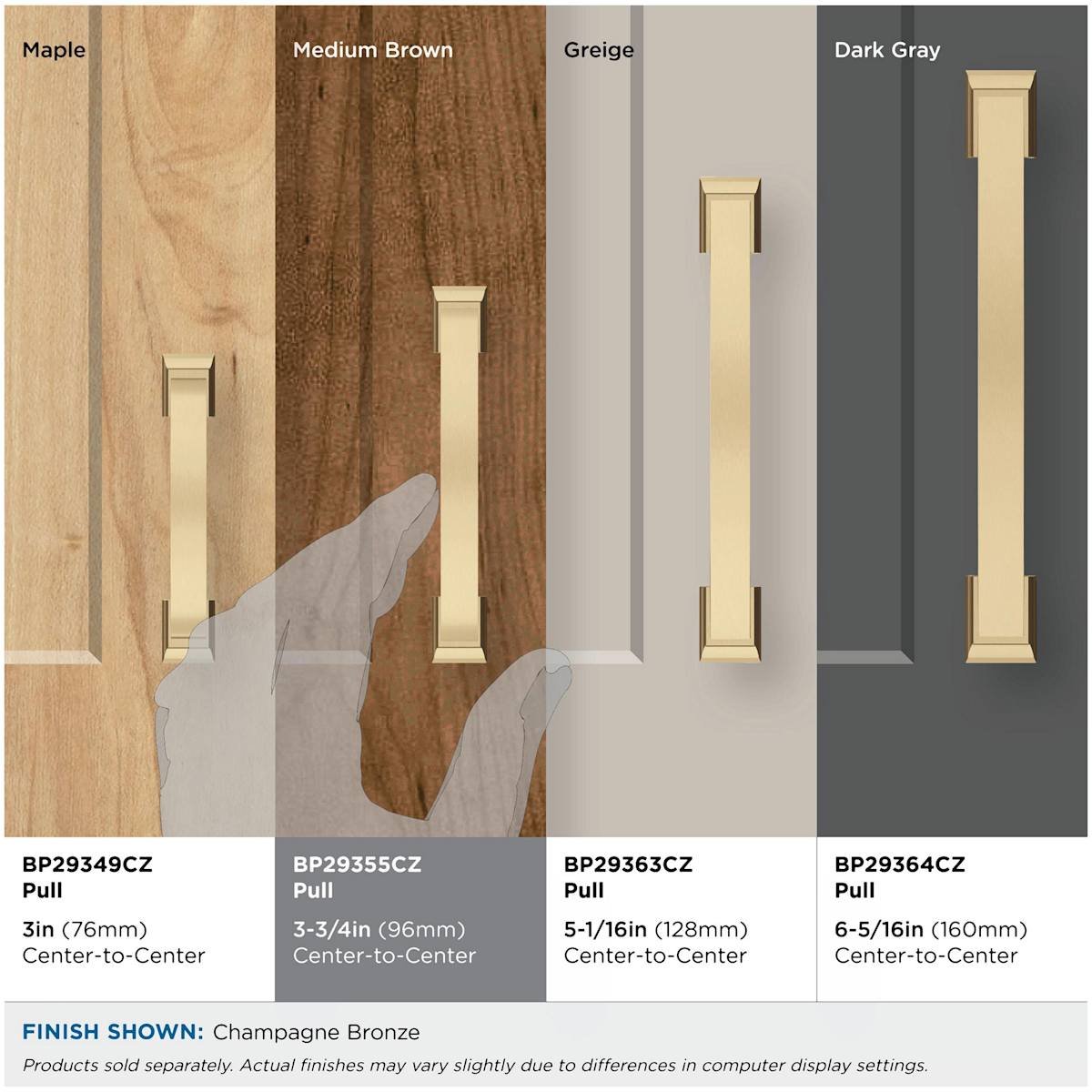 Amerock - BP29355PN - Candler 3-3/4 Inch Center to Center Handle Cabinet Pull in Polished Nickel