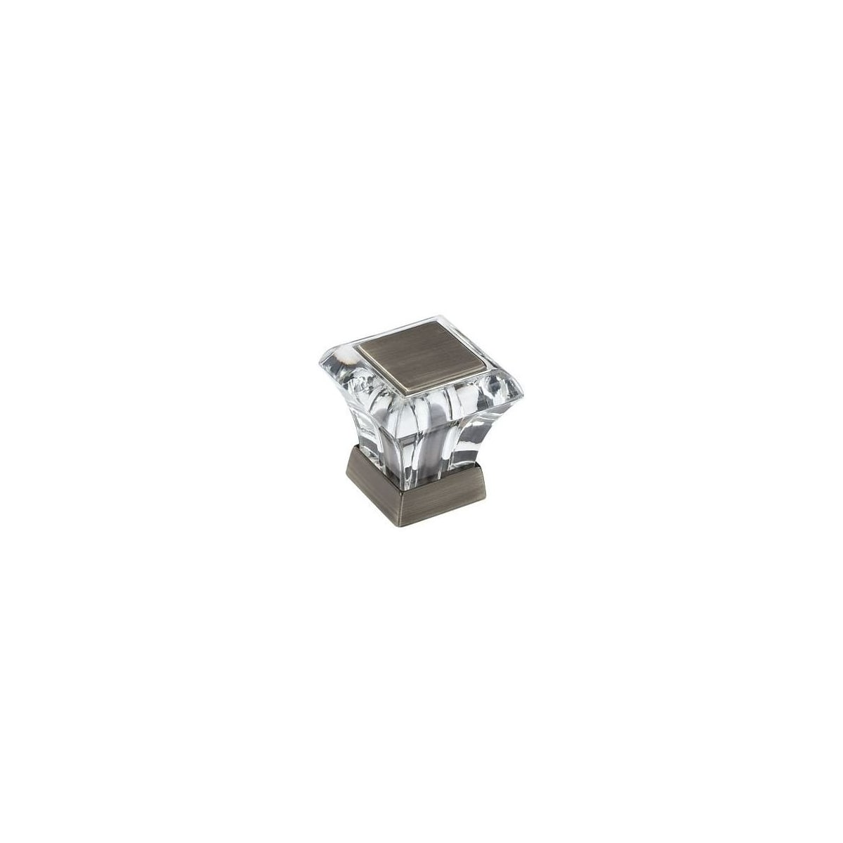 Amerock - BP29460CAS - Abernathy 1-1/16 Inch Square Cabinet Knob in Acrylic/Antique Silver