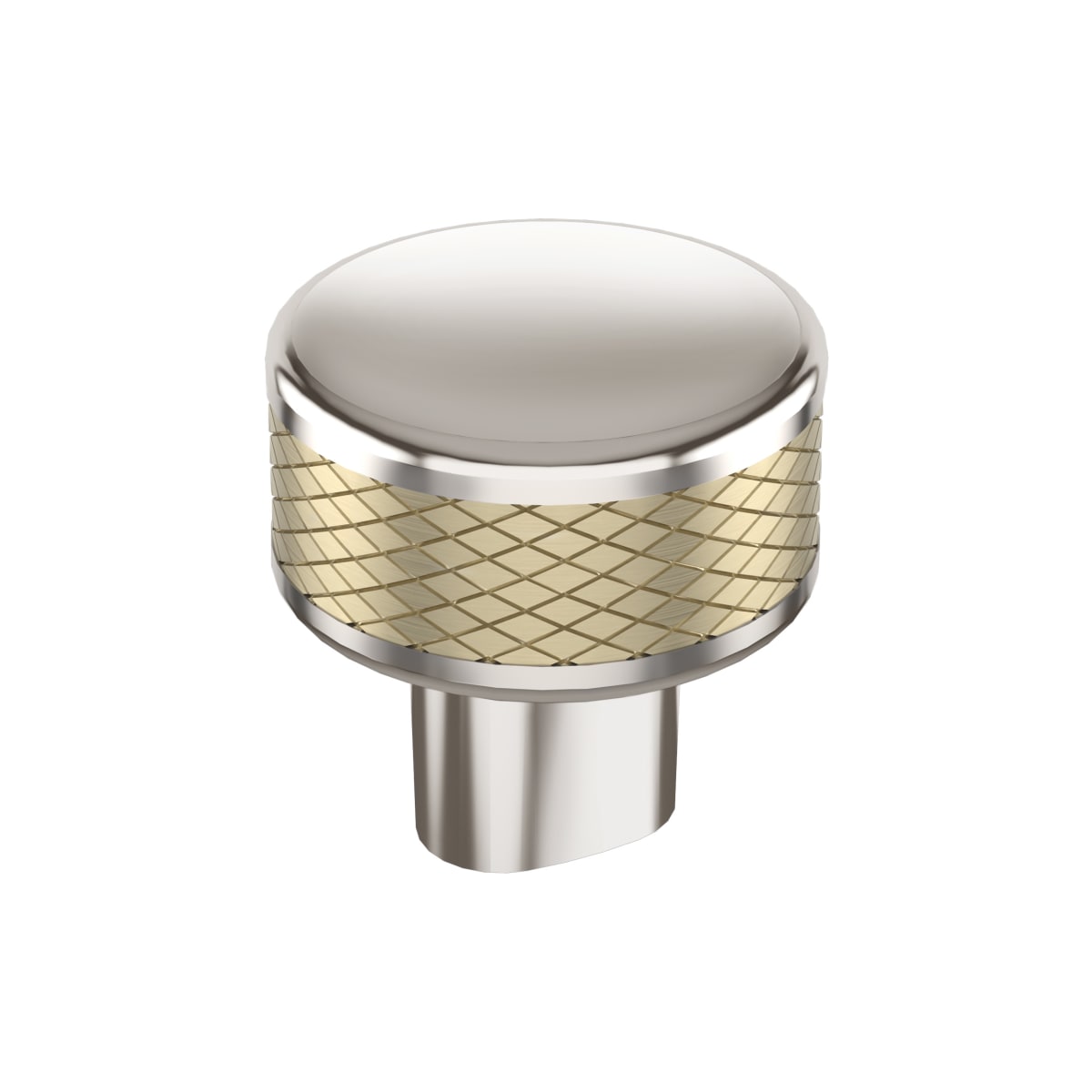 Amerock - BP36554PNBBZ - Bronx 1-1/4 Inch Mushroom Cabinet Knob in Polished Nickel / Golden Champagne