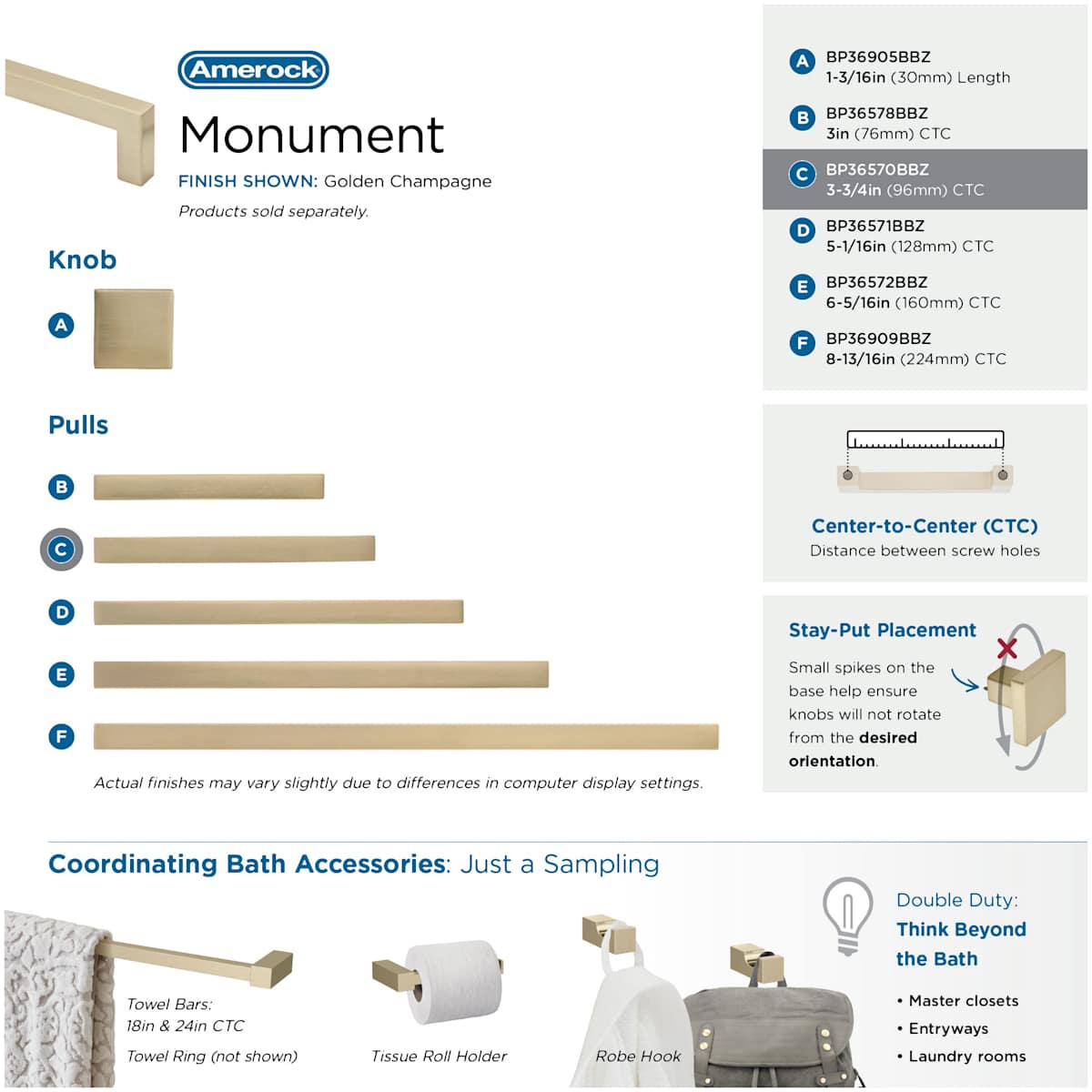 Amerock - BP36570ORB - Monument 3-3/4 Inch Center to Center Handle Cabinet Pull in Oil Rubbed Bronze