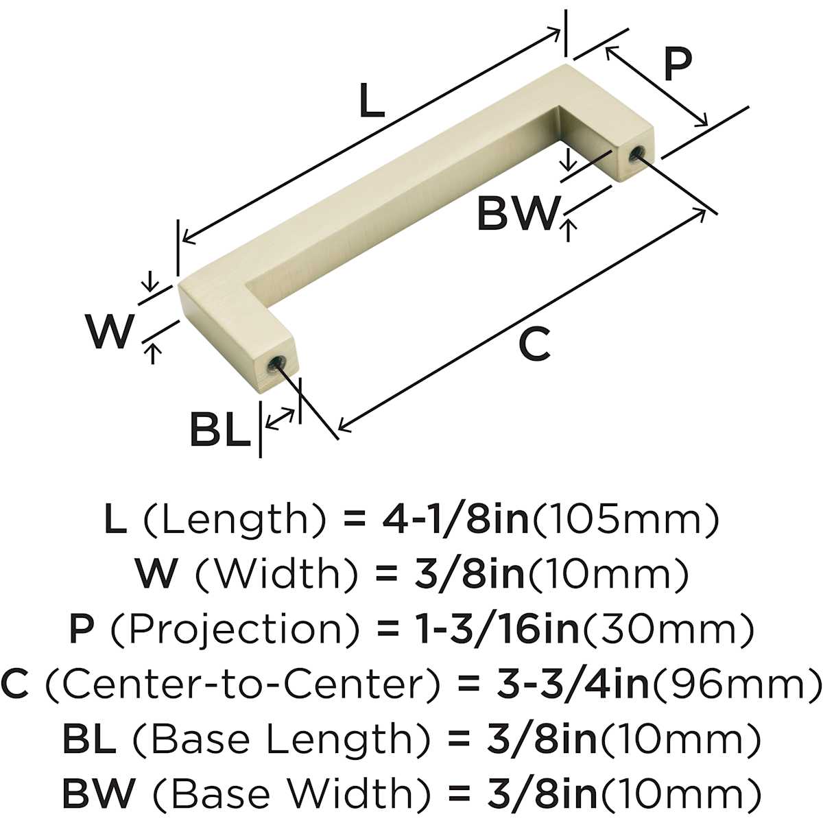 Amerock - BP36570ORB - Monument 3-3/4 Inch Center to Center Handle Cabinet Pull in Oil Rubbed Bronze
