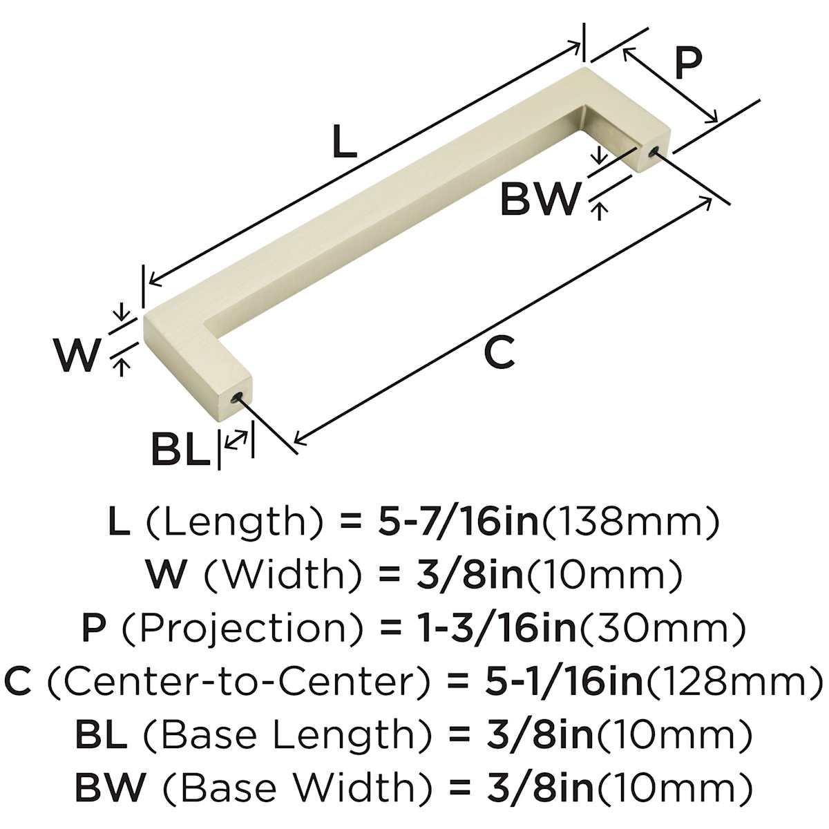 Amerock - BP3657126 - Monument 5-1/16 Inch Center to Center Handle Cabinet Pull in Polished Chrome