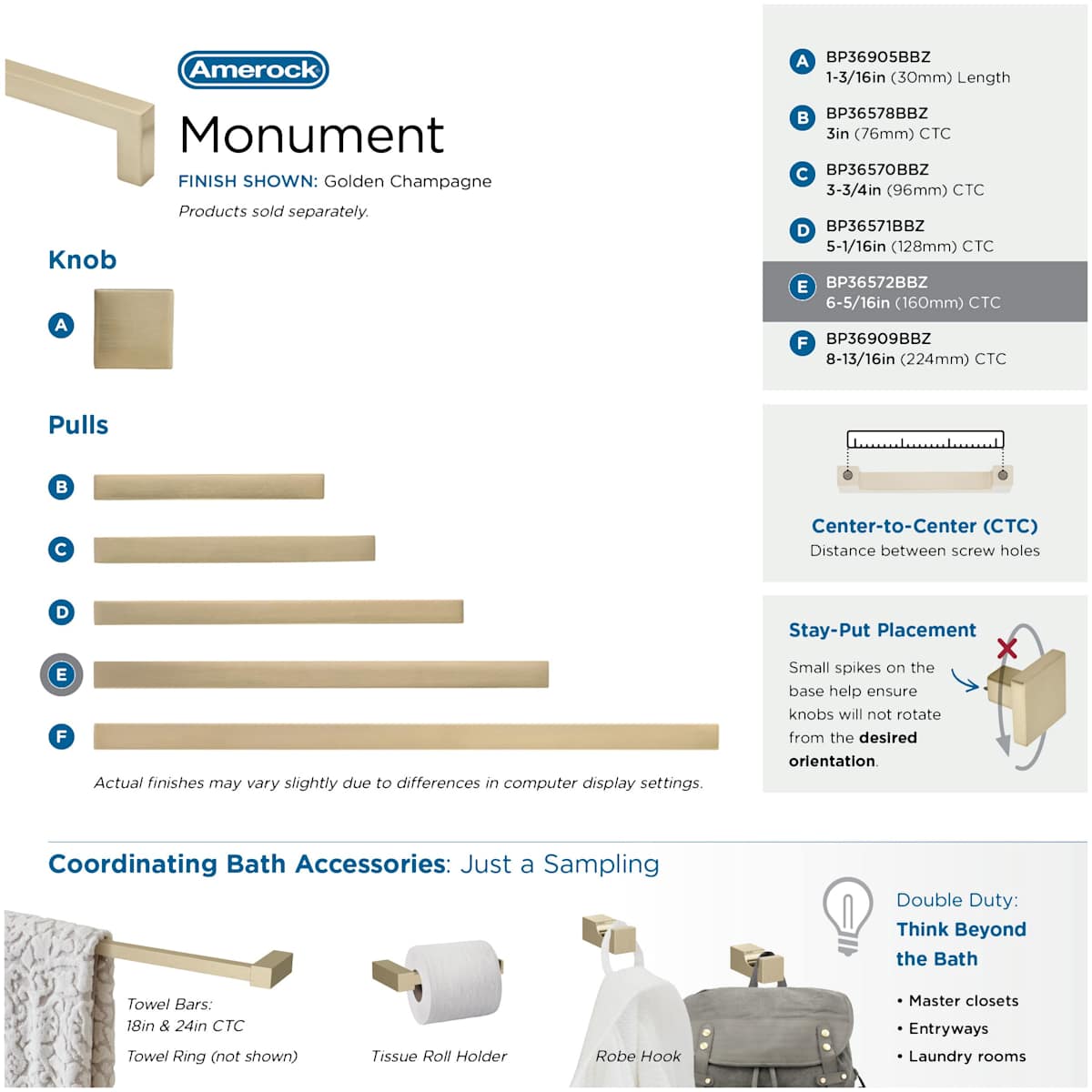 Amerock - BP36572PN - Monument 6-5/16 Inch Center to Center Handle Cabinet Pull in Polished Nickel
