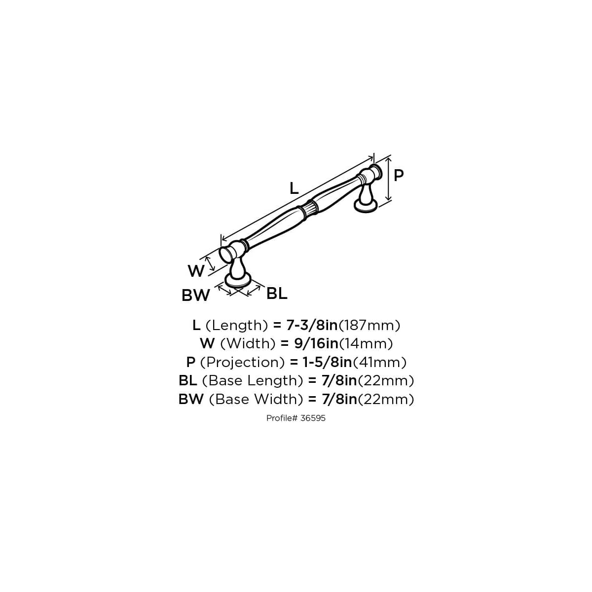 Amerock - BP36595BBZ - Crawford 6-5/16 Inch Center to Center Bar Cabinet Pull in Golden Champagne