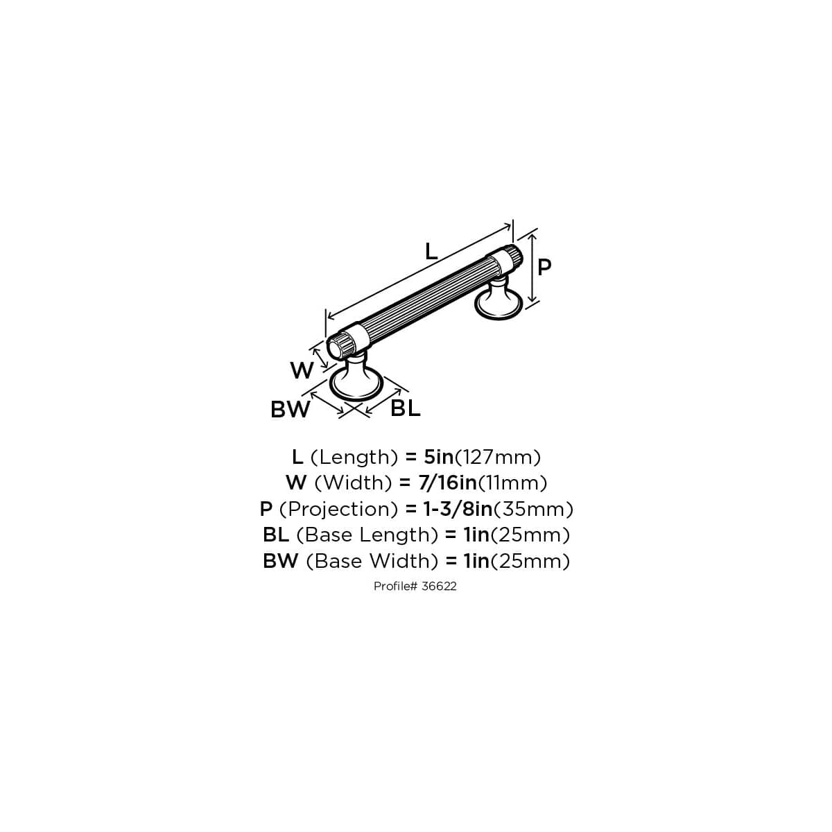 Amerock - BP36622G10 - Sea Grass 5 Inch (128mm) Center to Center Bar Cabinet Pull in Satin Nickel