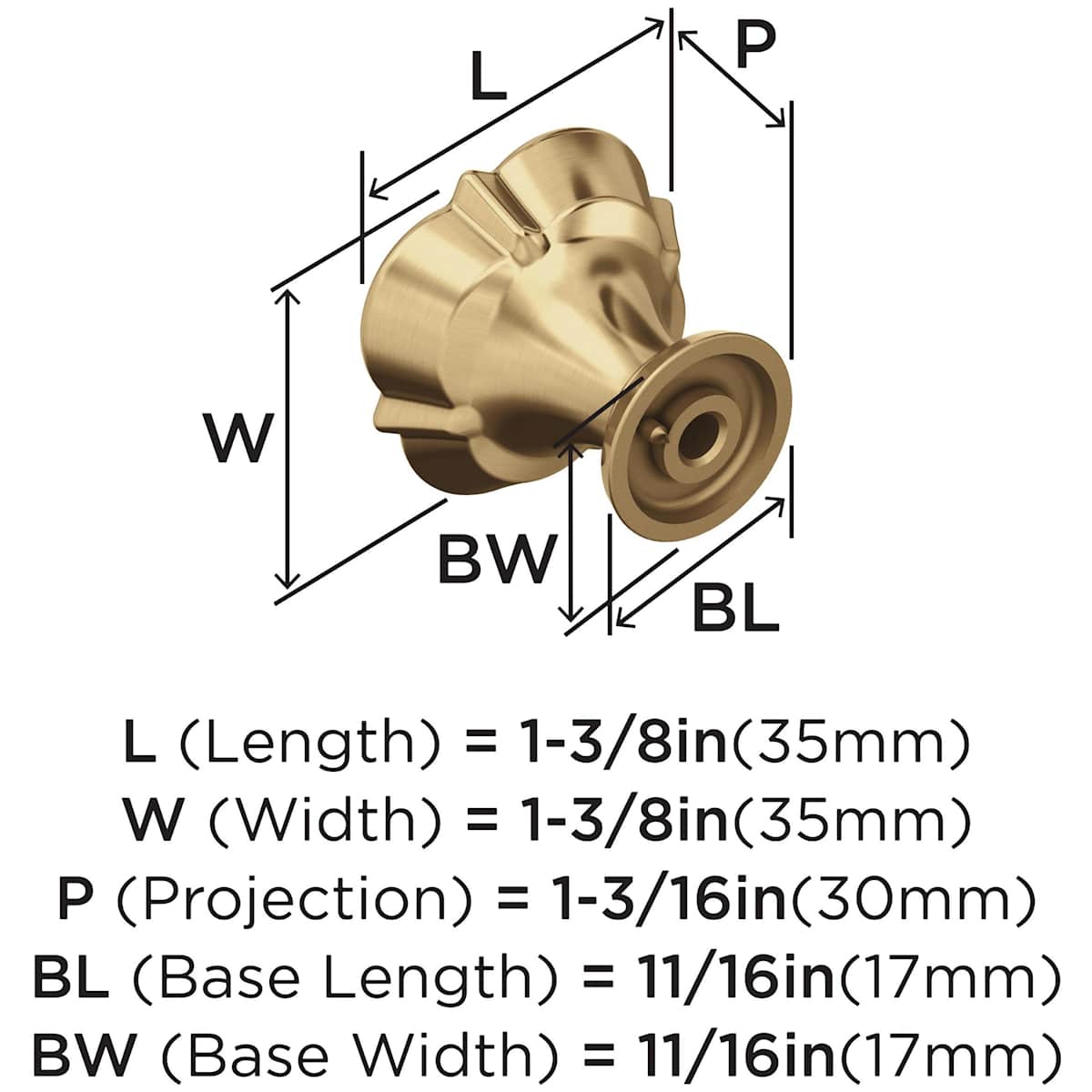 Amerock - BP36628ORB - Grace Revitalize 1-3/8 Inch Square Cabinet Knob in Oil Rubbed Bronze