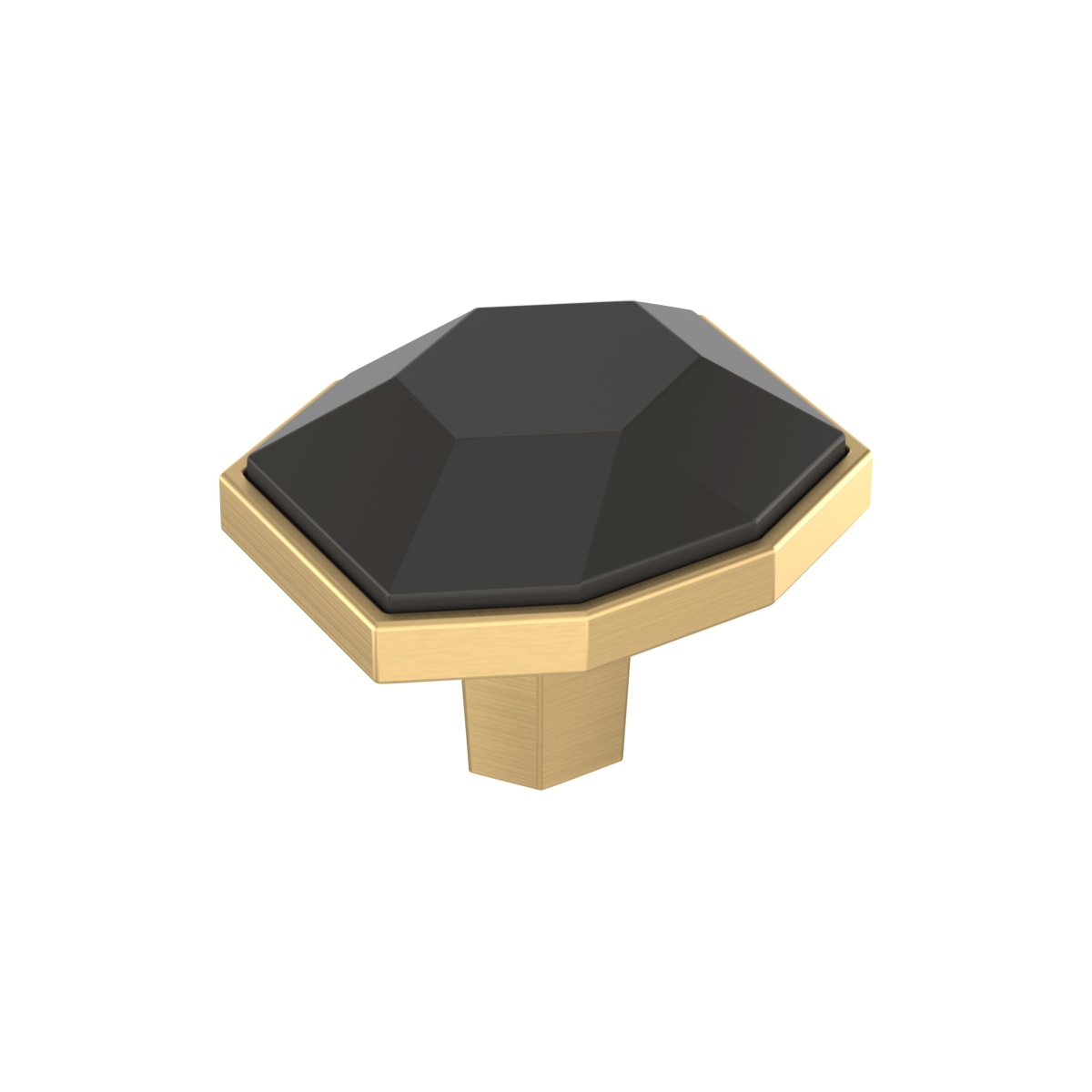 Amerock - BP36638BBRCZ - Carrione 1-3/8 Inch Geometric Cabinet Knob in Black Bronze / Champagne Bronze
