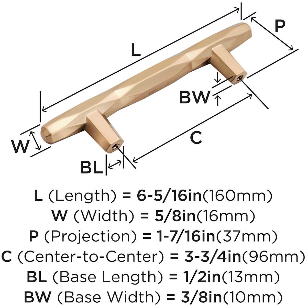 Amerock - BP36643BBR - St. Vincent 3-3/4 Inch Center to Center Bar Cabinet Pull in Black Bronze