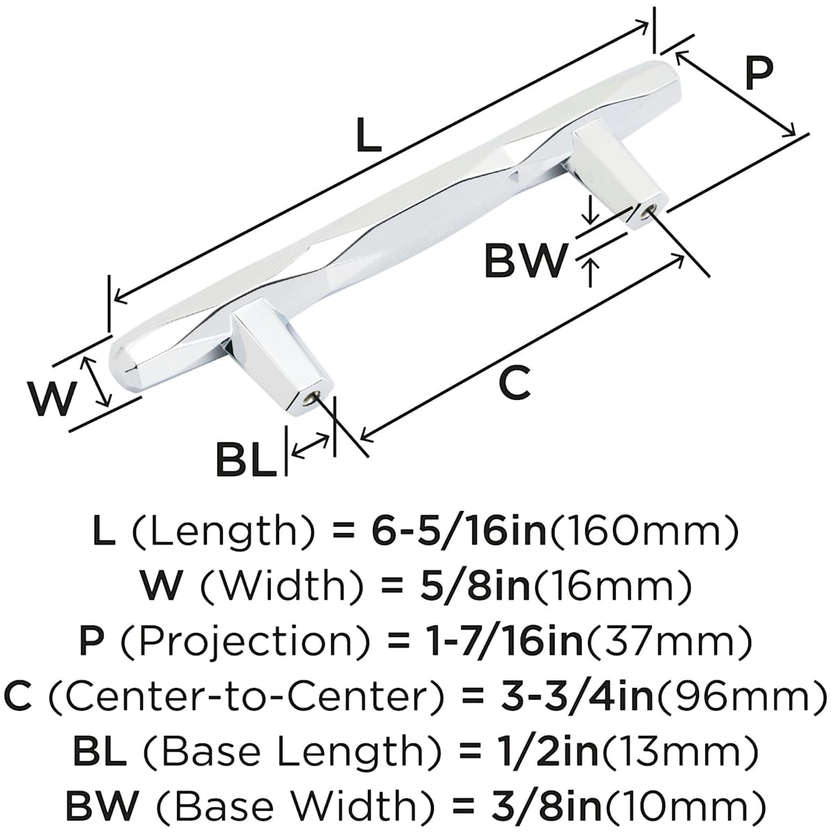 Amerock - BP36643BBR - St. Vincent 3-3/4 Inch Center to Center Bar Cabinet Pull in Black Bronze