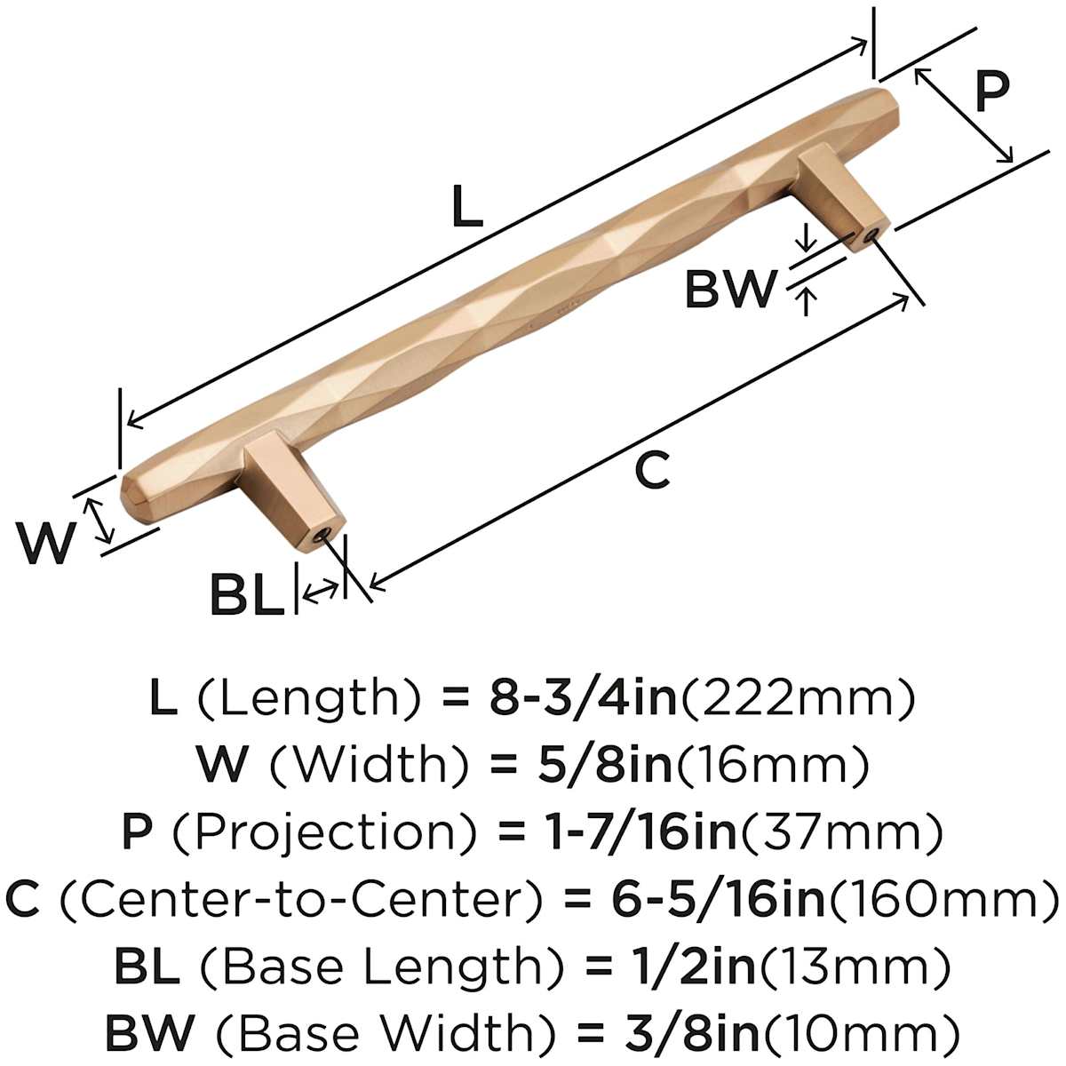 Amerock - BP36645BBR - St. Vincent 6-5/16 Inch Center to Center Bar Cabinet Pull in Black Bronze