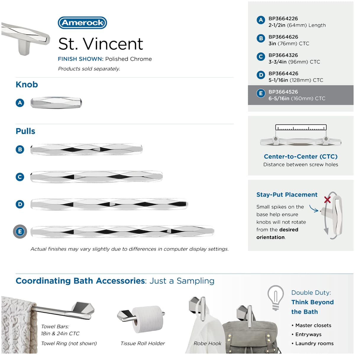 Amerock - BP36645BBR - St. Vincent 6-5/16 Inch Center to Center Bar Cabinet Pull in Black Bronze