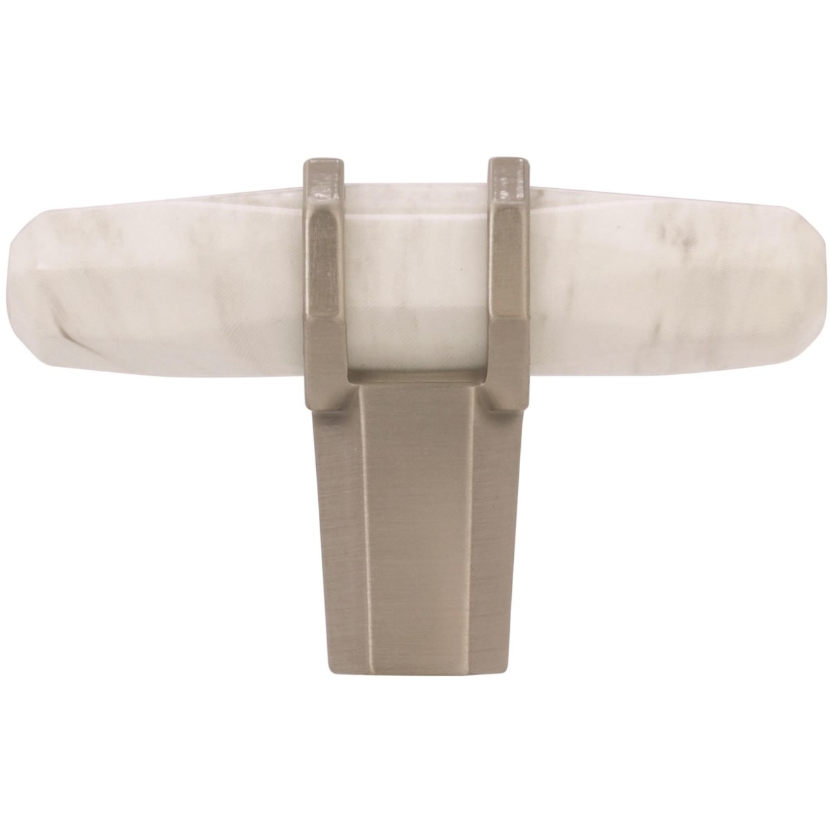 Amerock - BP36647MWG10 - Carrione 9/16 Inch Bar Cabinet Knob in Marble White / Satin Nickel