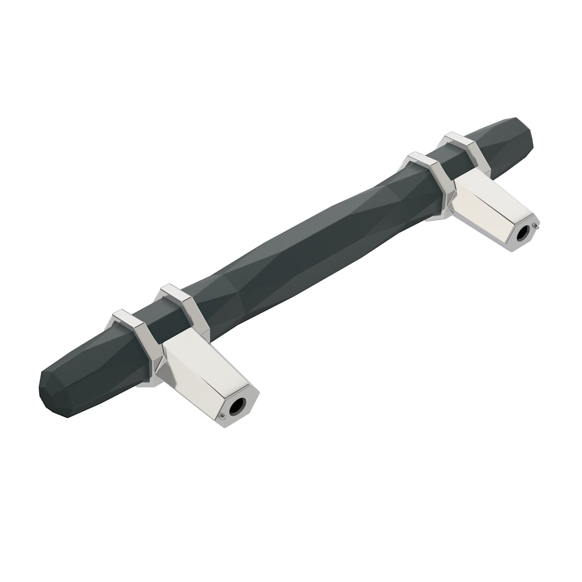 Amerock - BP36648BBR26 - London 3-3/4 Inch Center to Center Bar Cabinet Pull in Black Bronze / Polished Chrome
