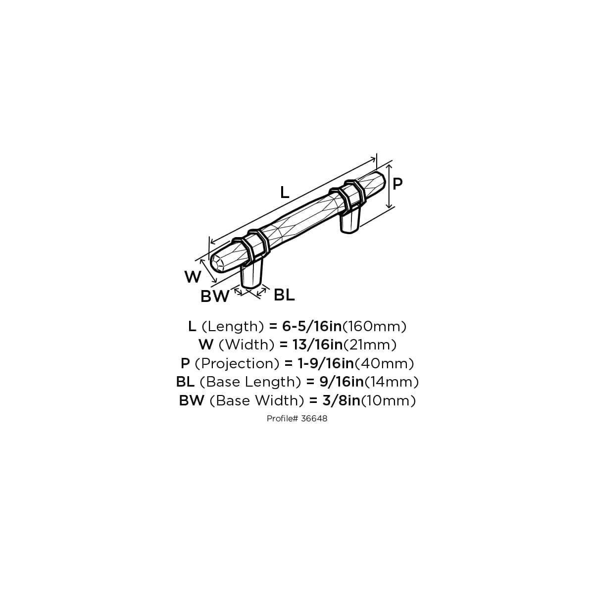Amerock - BP36648BBR26 - London 3-3/4 Inch Center to Center Bar Cabinet Pull in Black Bronze / Polished Chrome