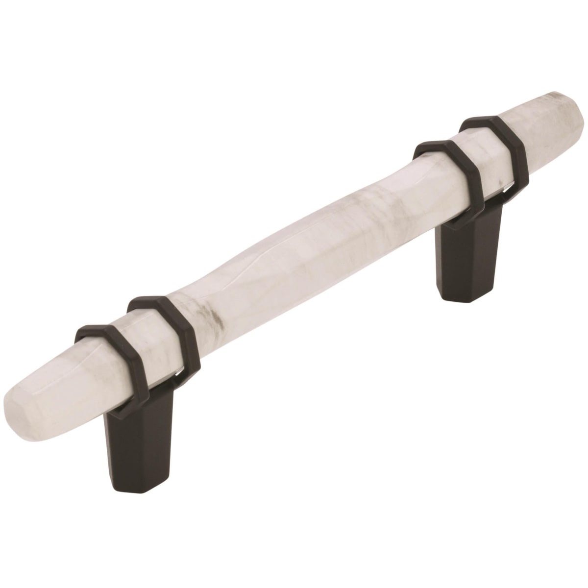 Amerock - BP36648MWBBR - Carrione 3-3/4 Inch Center to Center Designer Cabinet Pull in Marble White / Black Bronze