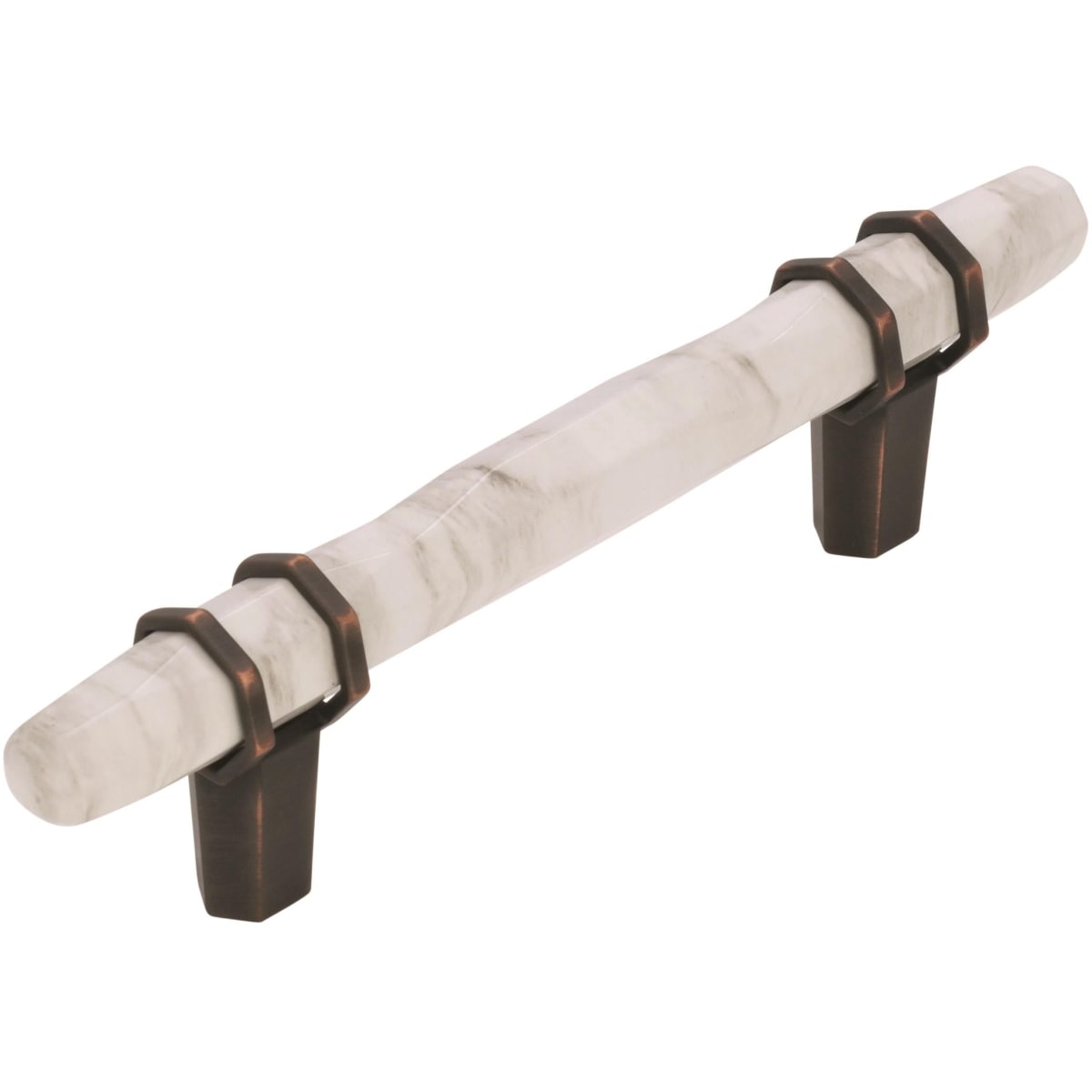 Amerock - BP36648MWORB - Carrione 3-3/4 Inch Center to Center Designer Cabinet Pull in Marble White / Oil Rubbed Bronze