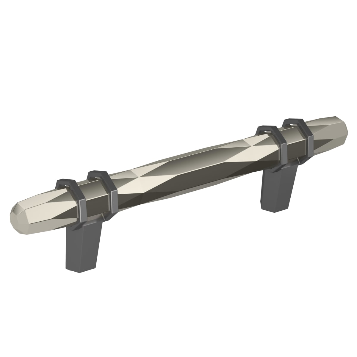 Amerock - BP36648PNBCR - London 3-3/4 Inch Center to Center Bar Cabinet Pull in Polished Nickel / Black Chrome