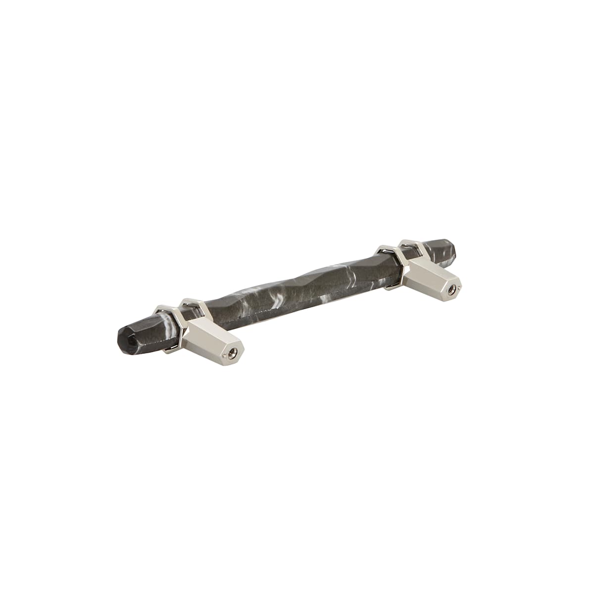 Amerock - BP36649MWBBZ - Carrione 5-1/16 Inch Center to Center Designer Cabinet Pull in Marble White / Golden Champagne