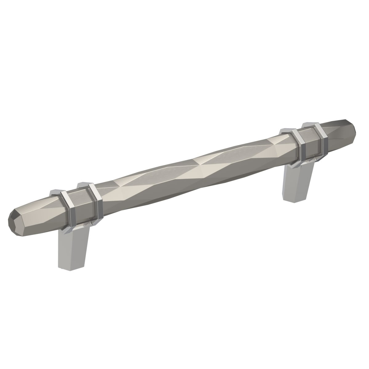 Amerock - BP36649G1026 - London 5-1/16 Inch Center to Center Bar Cabinet Pull in Satin Nickel / Polished Chrome