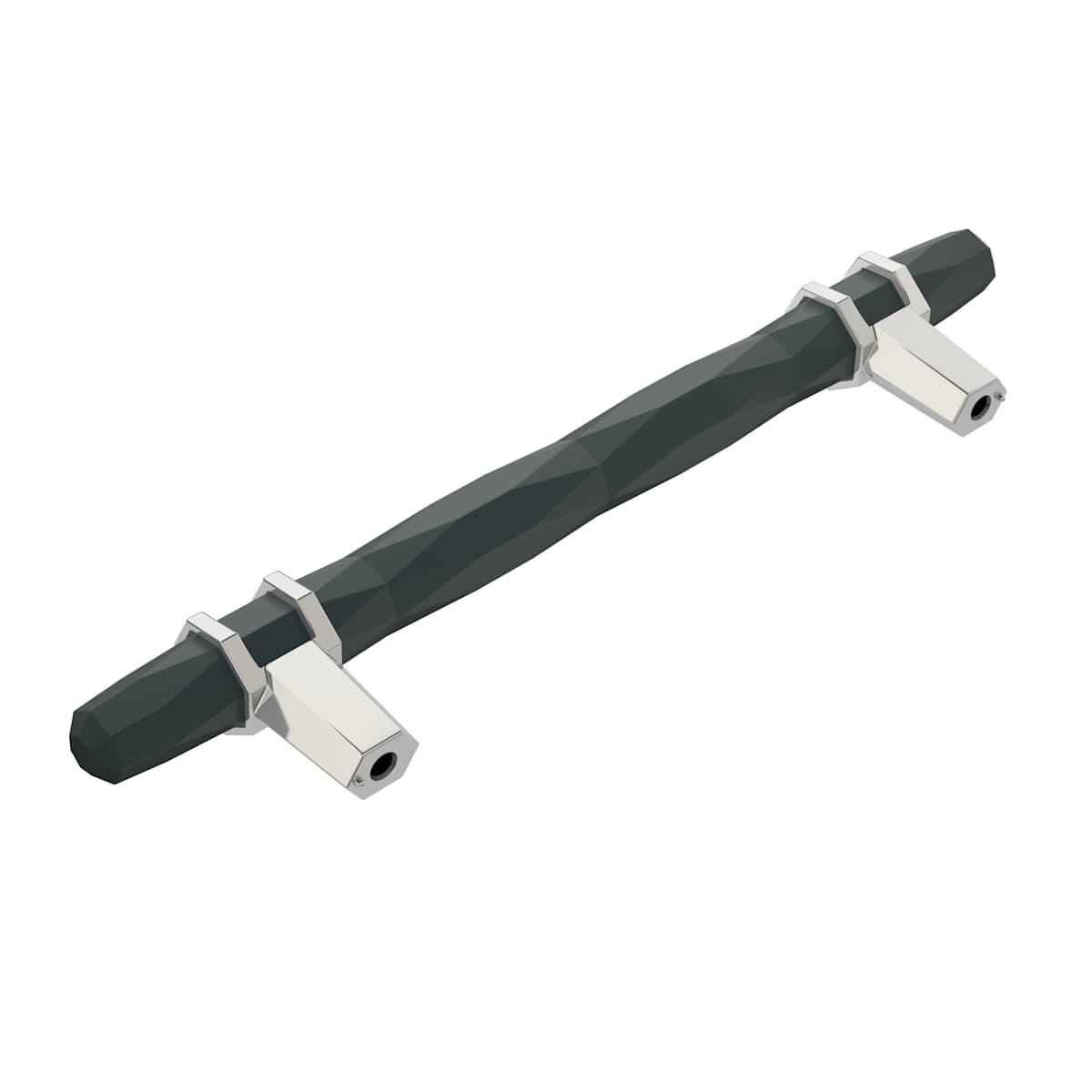 Amerock - BP36649PNBBR - London 5-1/16 Inch Center to Center Bar Cabinet Pull in Polished Nickel / Black Bronze