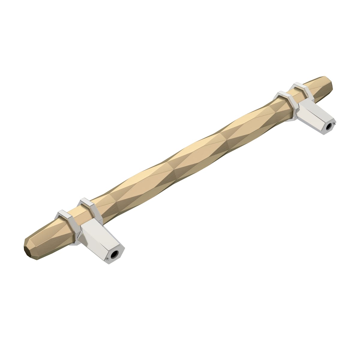 Amerock - BP36650BCRG10 - London 6-5/16 Inch Center to Center Bar Cabinet Pull in Black Chrome / Satin Nickel
