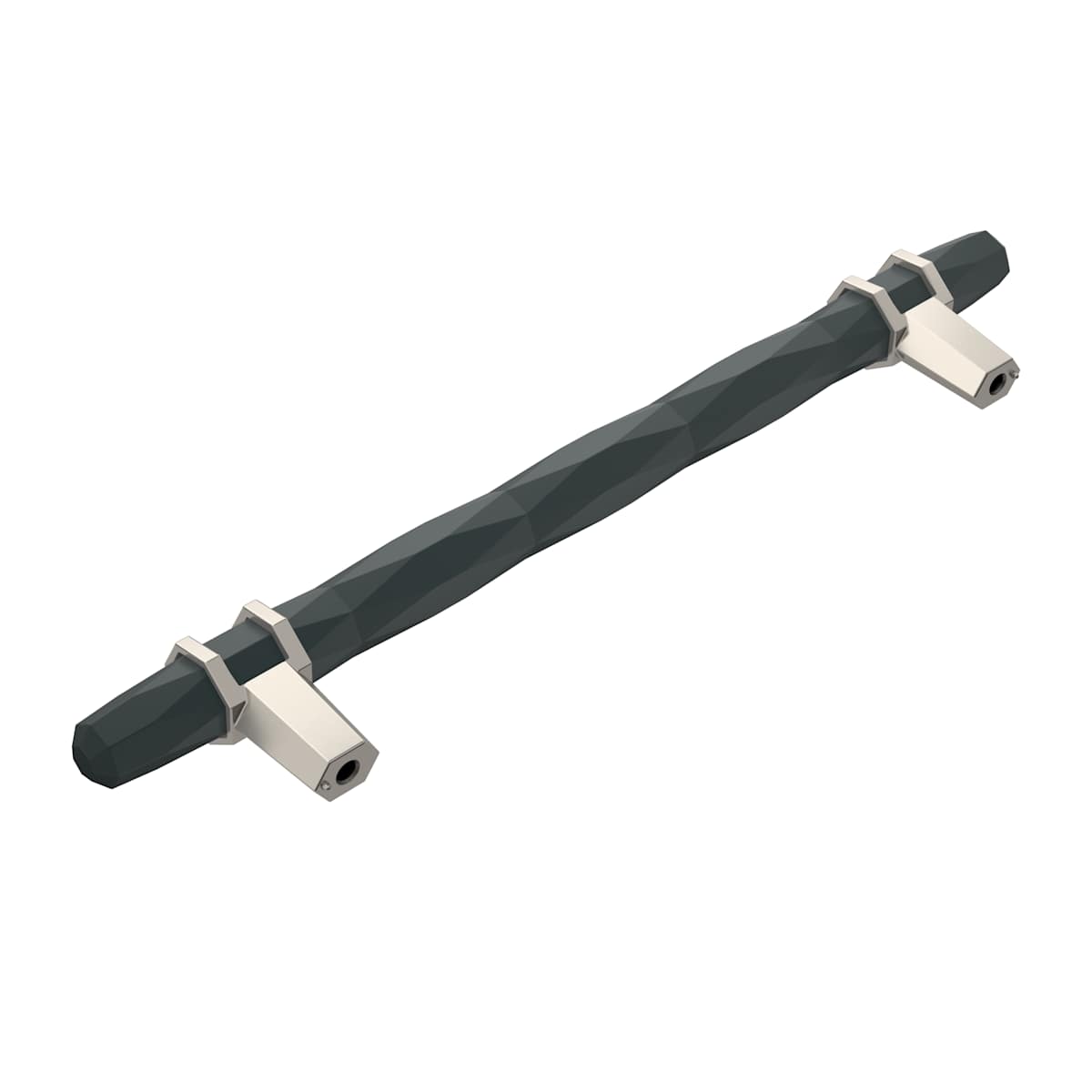 Amerock - BP36650BCRG10 - London 6-5/16 Inch Center to Center Bar Cabinet Pull in Black Chrome / Satin Nickel