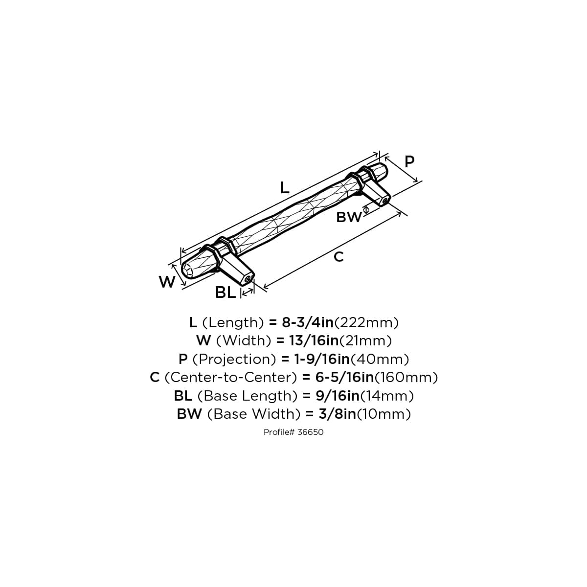 Amerock - BP36650BCRG10 - London 6-5/16 Inch Center to Center Bar Cabinet Pull in Black Chrome / Satin Nickel