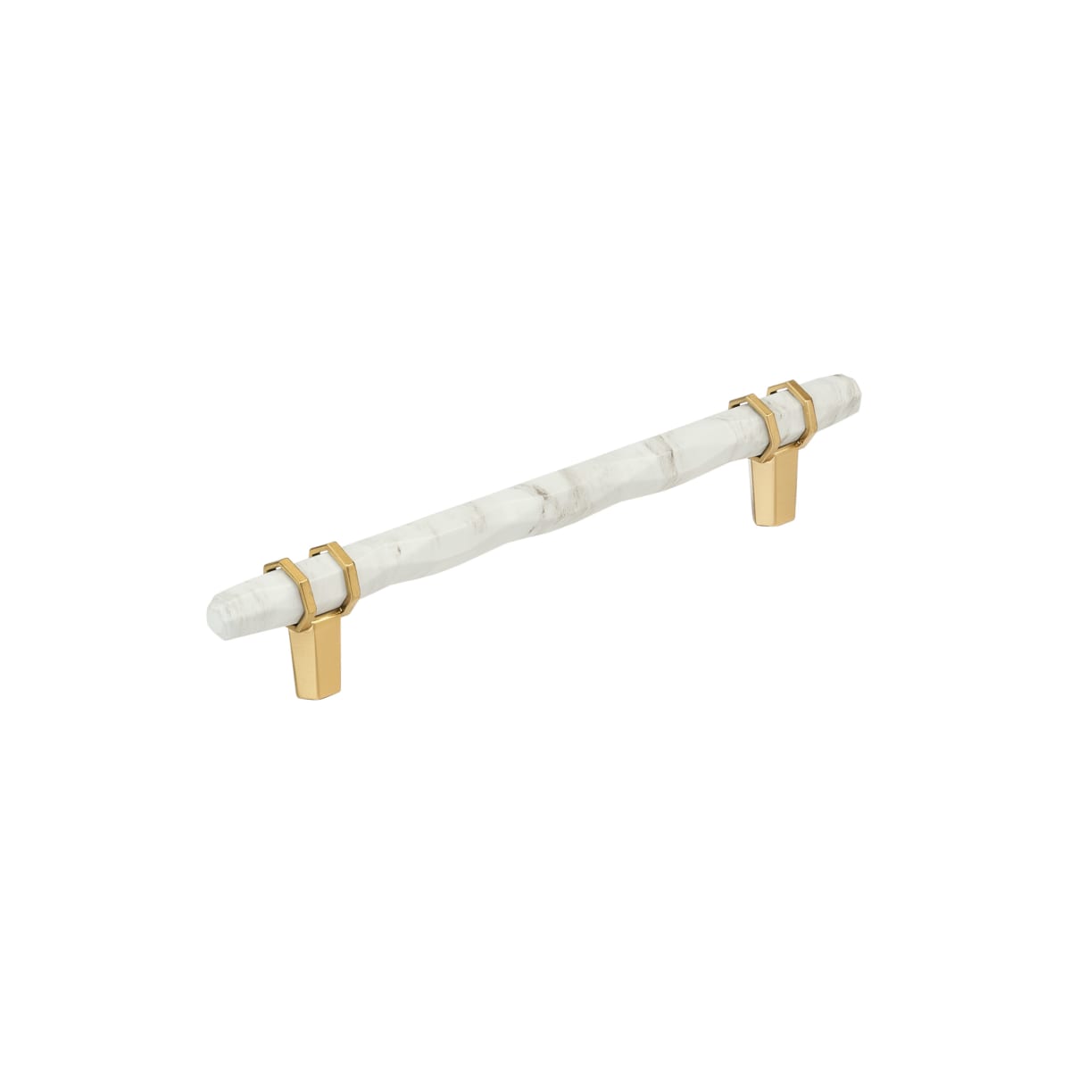 Amerock - BP36650MWCZ - Carrione 6-5/16 Inch Center to Center Designer Cabinet Pull in Marble White / Champagne Bronze