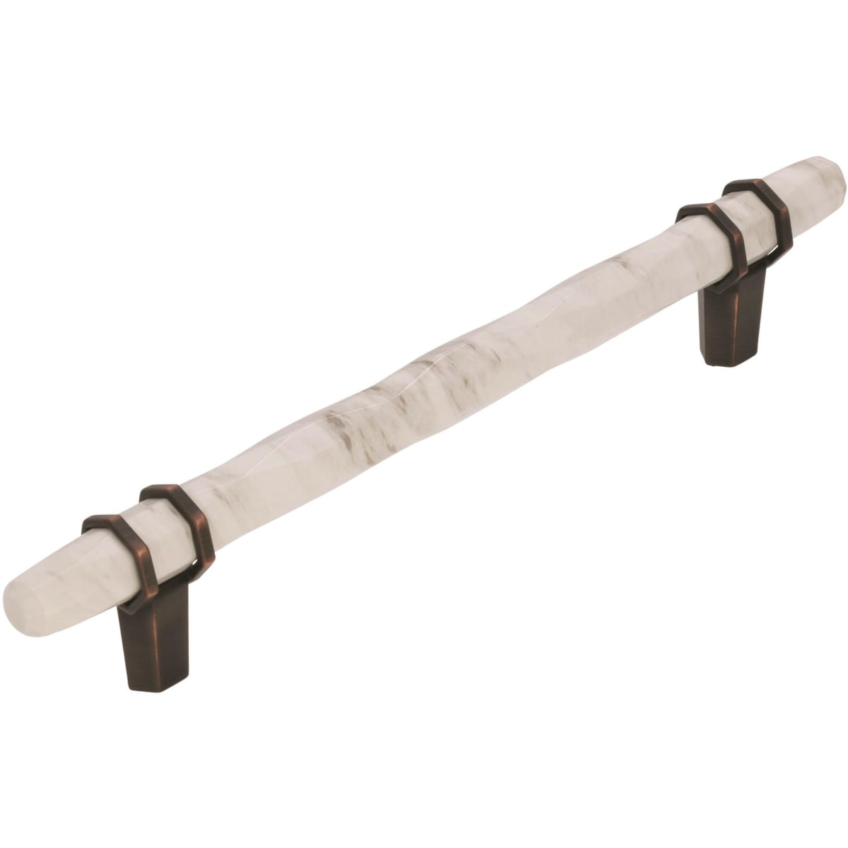 Amerock - BP36650MWORB - Carrione 6-5/16 Inch Center to Center Designer Cabinet Pull in Marble White / Oil Rubbed Bronze
