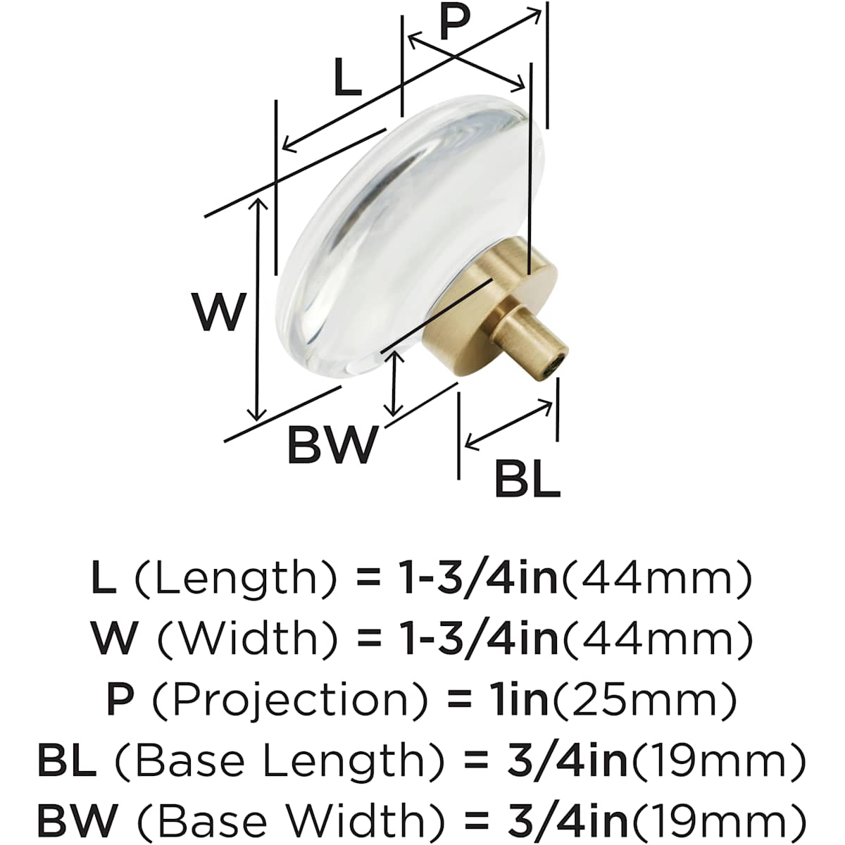 Amerock - BP36652CCZ - Glacio 1-3/4 Inch Mushroom Cabinet Knob in Champagne Bronze