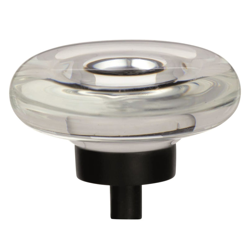 Amerock - BP36652CBBR - Glacio 1-3/4 Inch Mushroom Cabinet Knob in Clear / Black Bronze