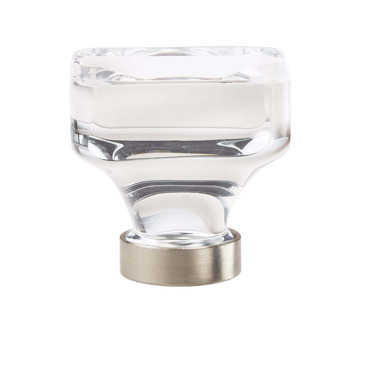 Amerock - BP36653CG10 - Glacio 1-3/8 Inch Square Cabinet Knob in Crystal / Satin Nickel