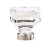 Amerock - BP36653CG10 - Glacio 1-3/8 Inch Square Cabinet Knob in Crystal / Satin Nickel