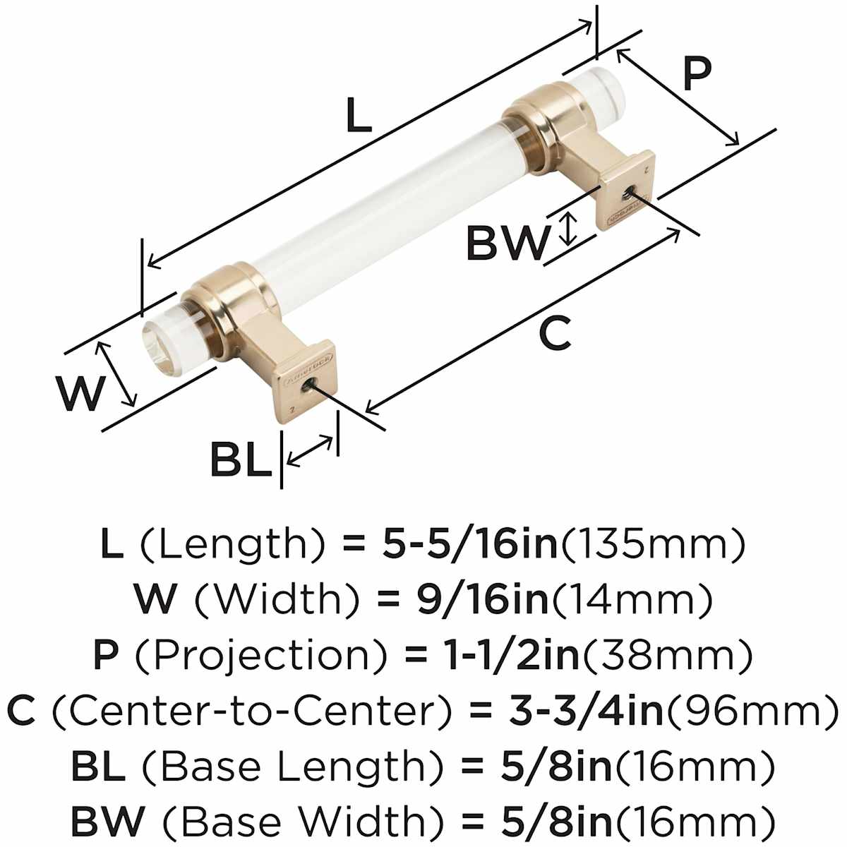 Amerock - BP36654CCZ - Glacio 3-3/4 Inch Center to Center Bar Cabinet Pull in Champagne Bronze