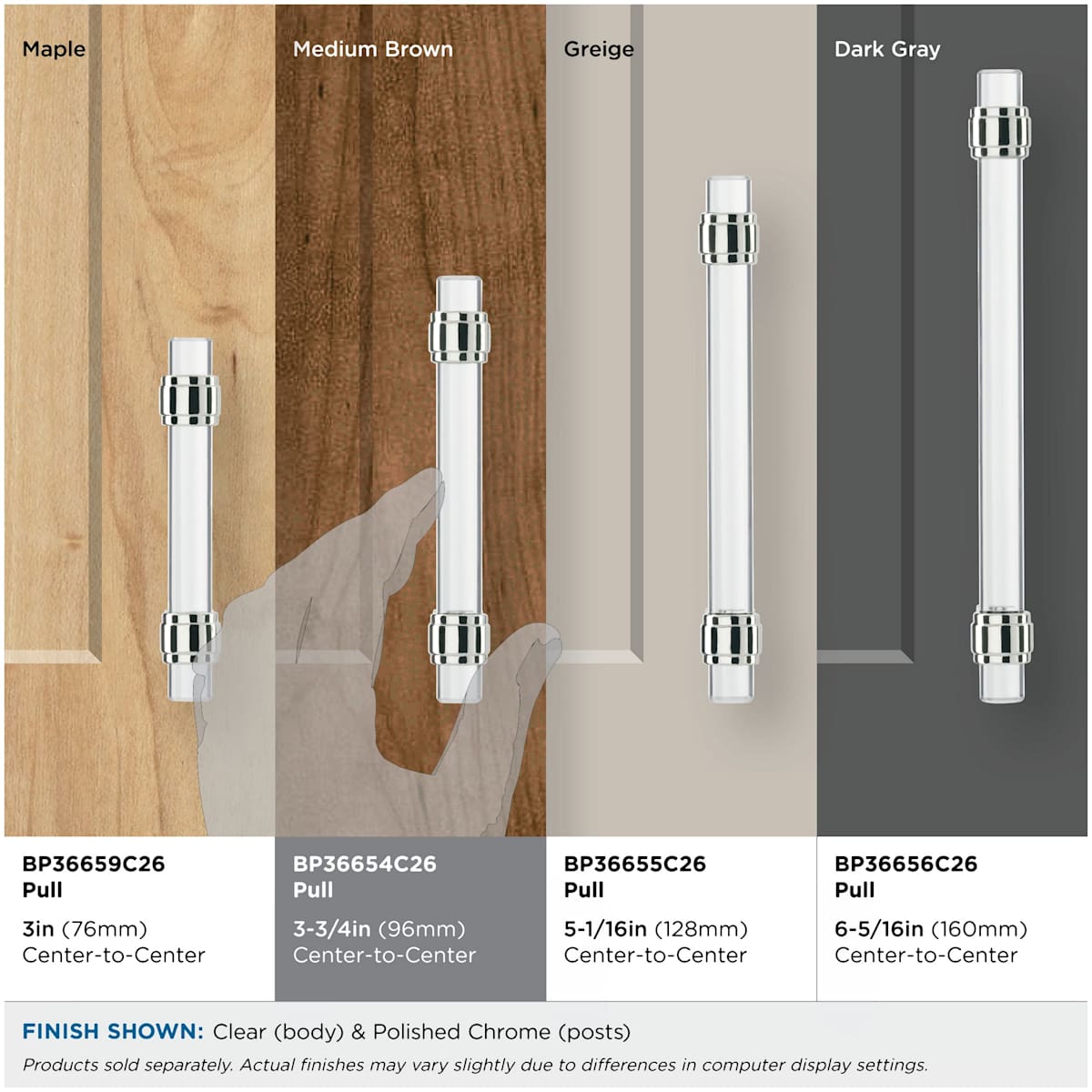 Amerock - BP36654CCZ - Glacio 3-3/4 Inch Center to Center Bar Cabinet Pull in Champagne Bronze