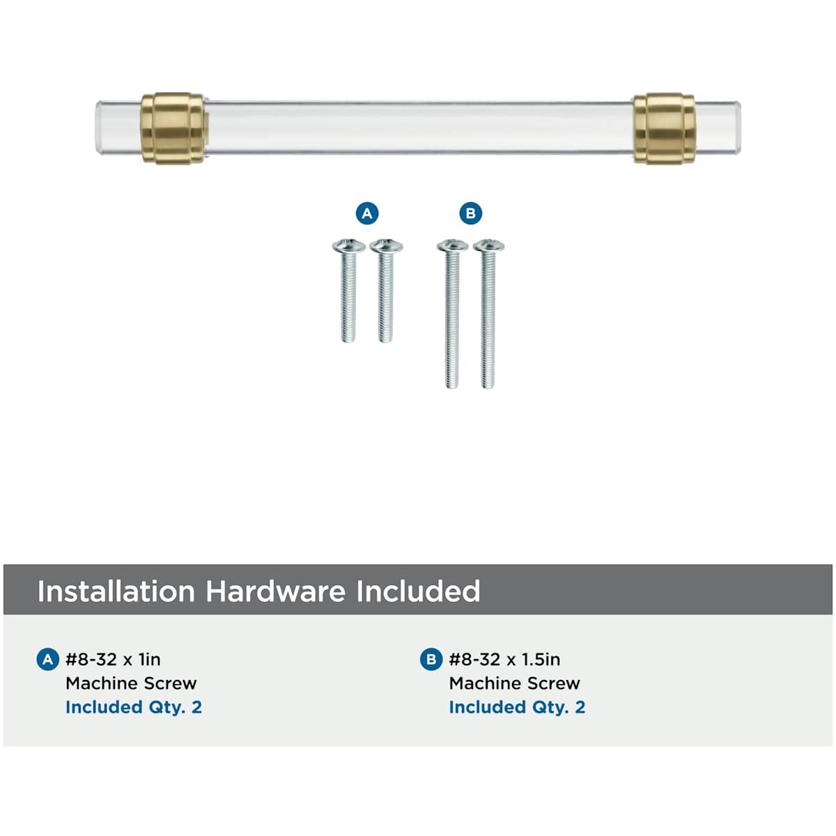 Amerock - BP36655CBBZ - Glacio 5-1/16 Inch Center to Center Bar Cabinet Pull in Clear / Golden Champagne