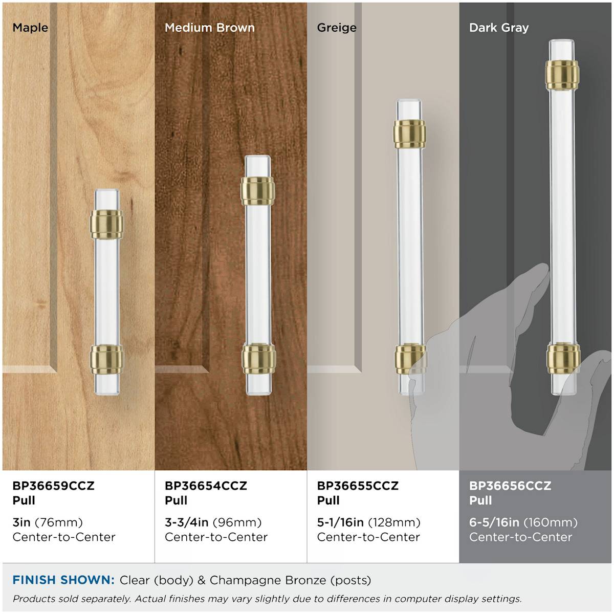 Amerock - BP36656C26 - Glacio 6-5/16 Inch Center to Center Bar Cabinet Pull in Polished Chrome
