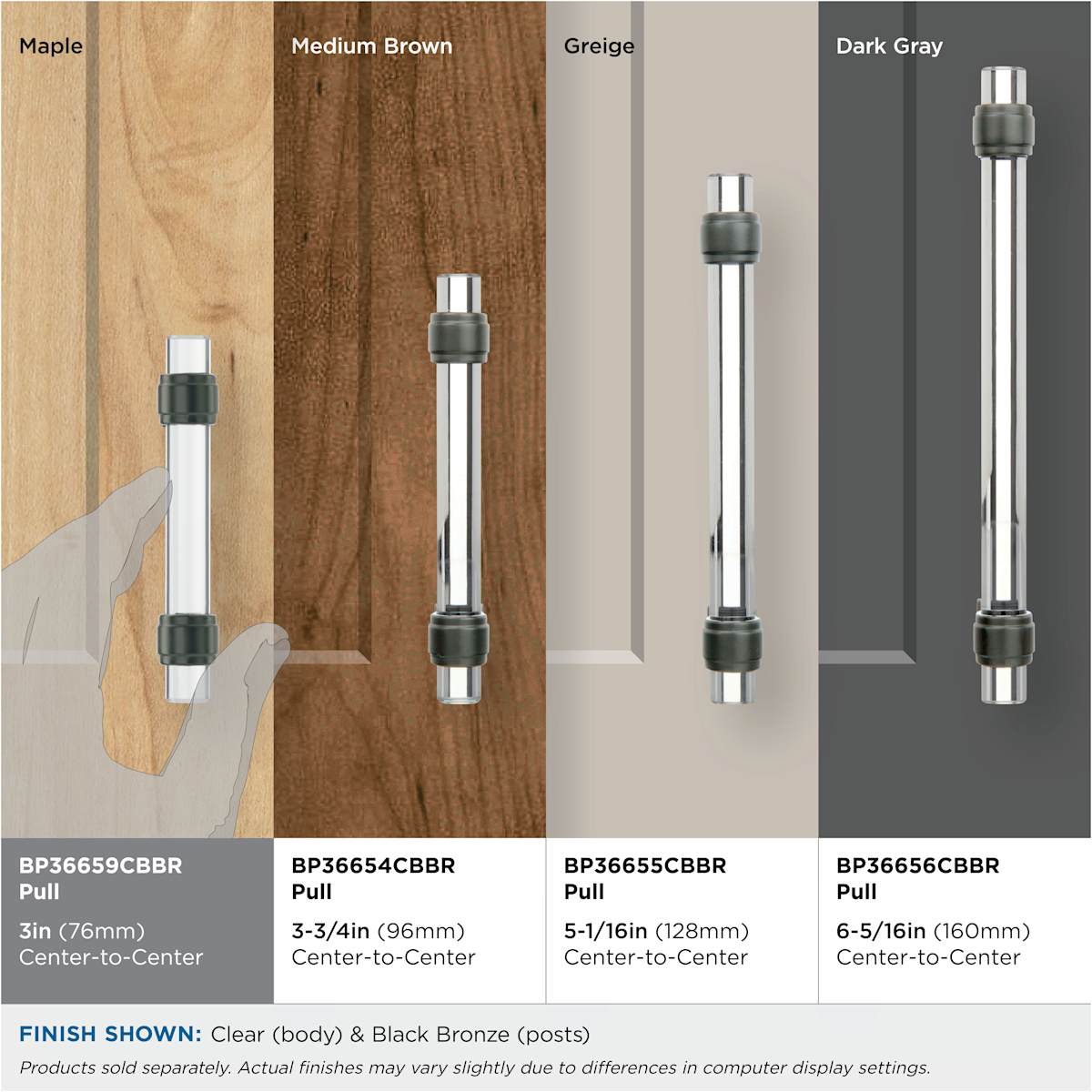 Amerock - BP36659CPN - Glacio 3 Inch Center to Center Bar Cabinet Pull in Polished Nickel