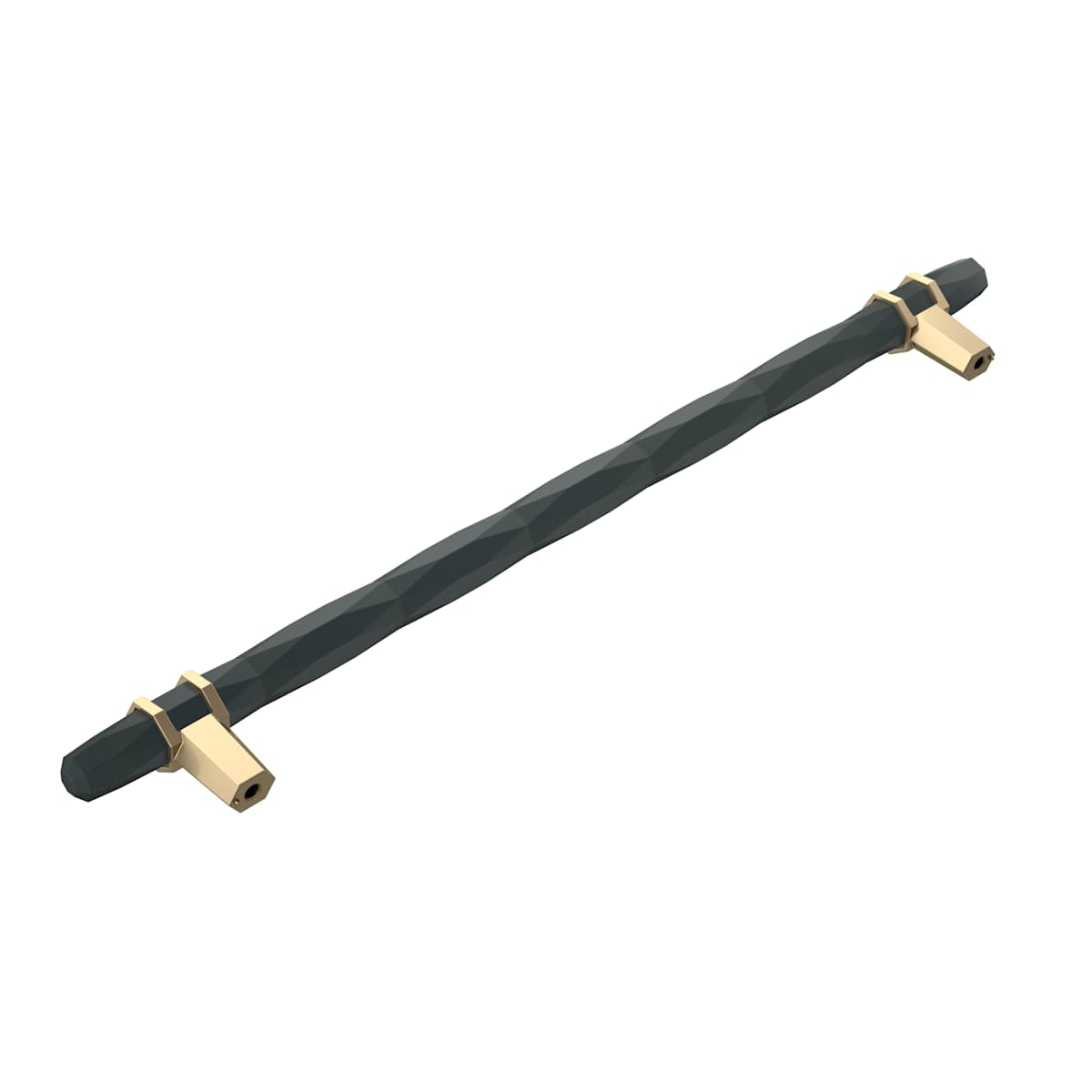 Amerock - BP36664MBKPN - Carrione 10-1/16 Inch Center to Center Designer Cabinet Pull in Marble Black / Polished Nickel